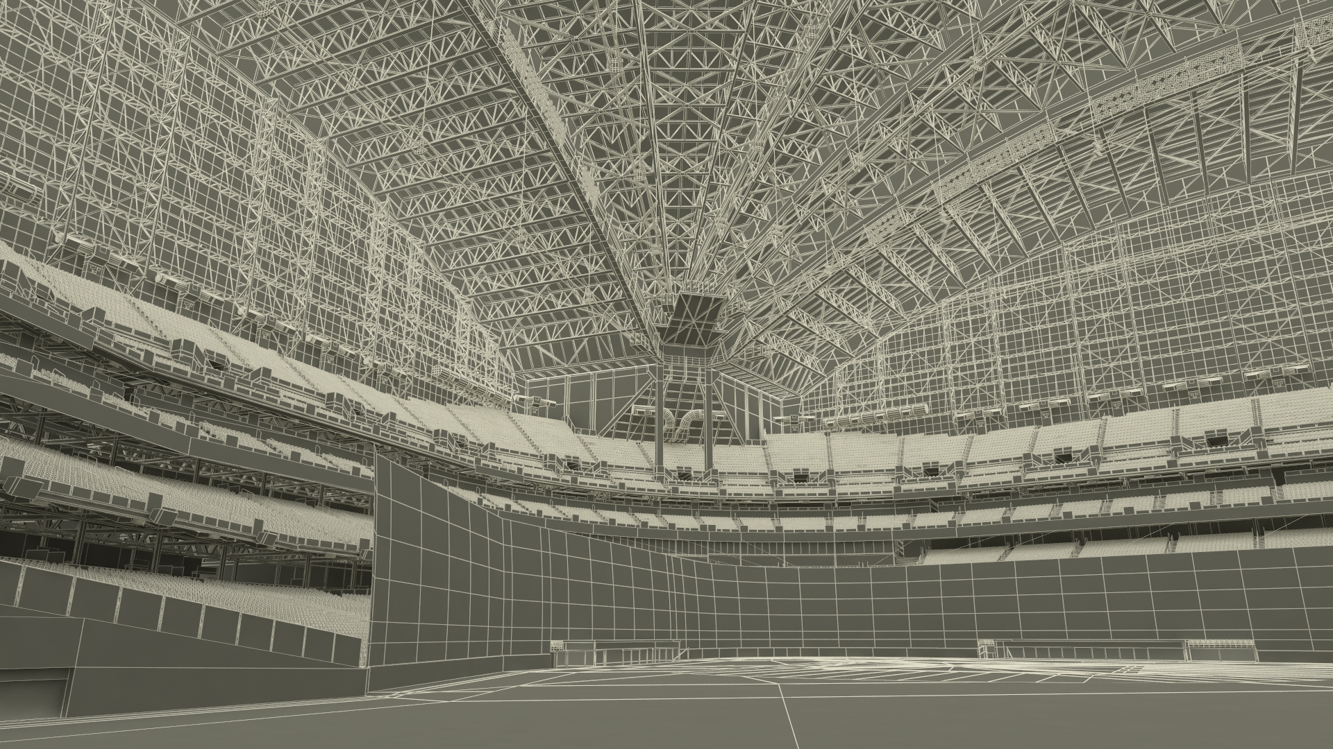Stadium with Retractable Roof 3D model