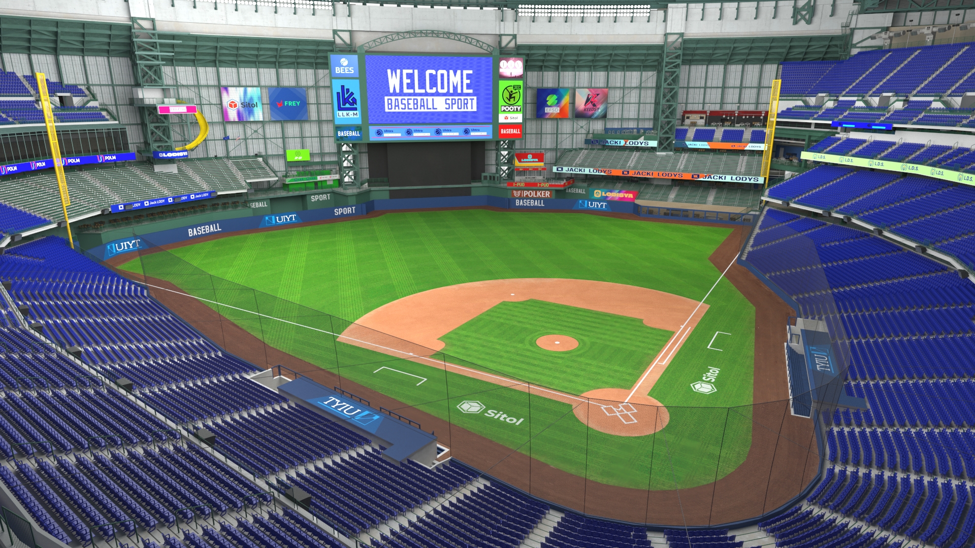 Stadium with Retractable Roof 3D model