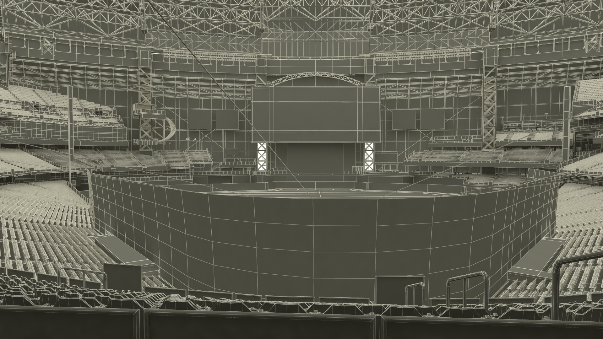 Stadium with Retractable Roof 3D model
