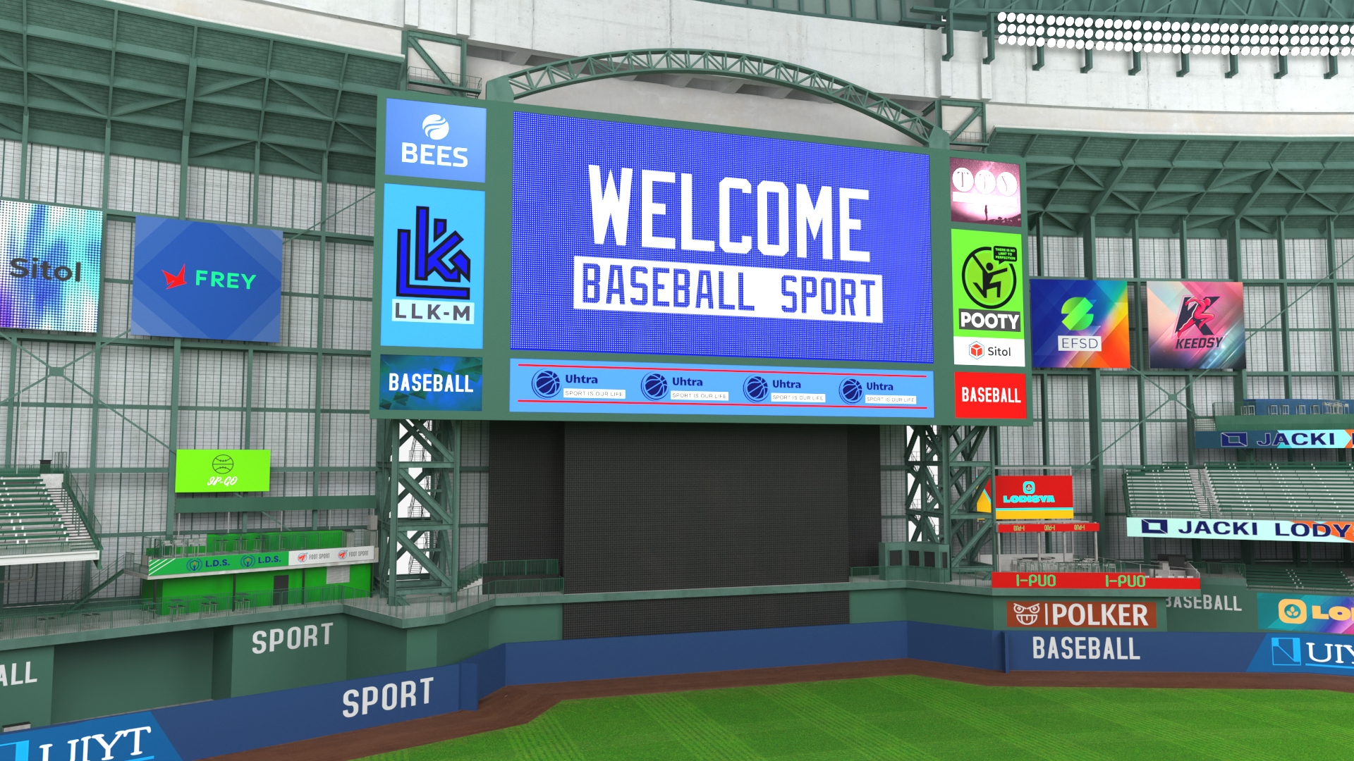 Stadium with Retractable Roof 3D model