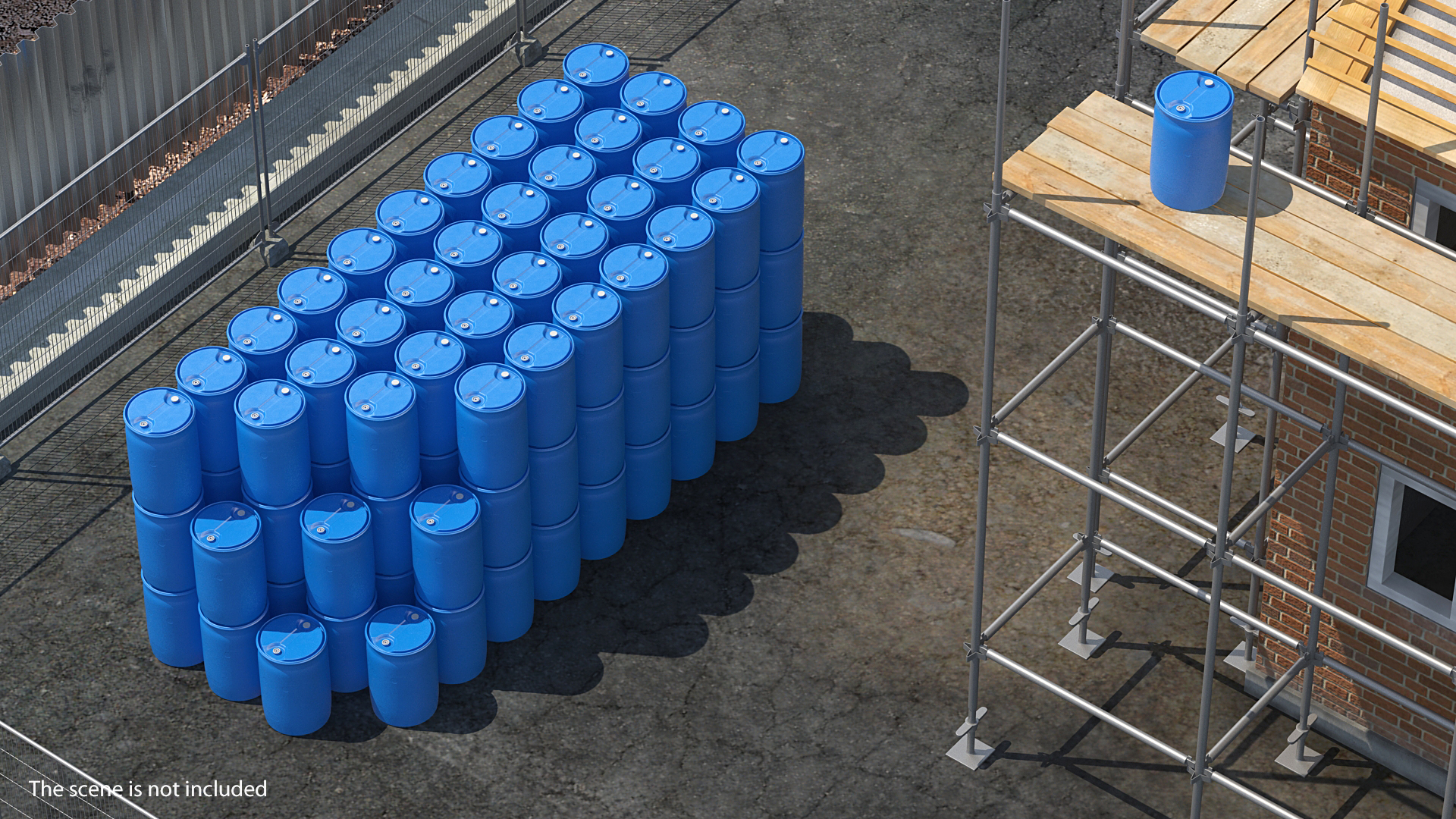 Round Plastic Barrel 30 Gal 3D