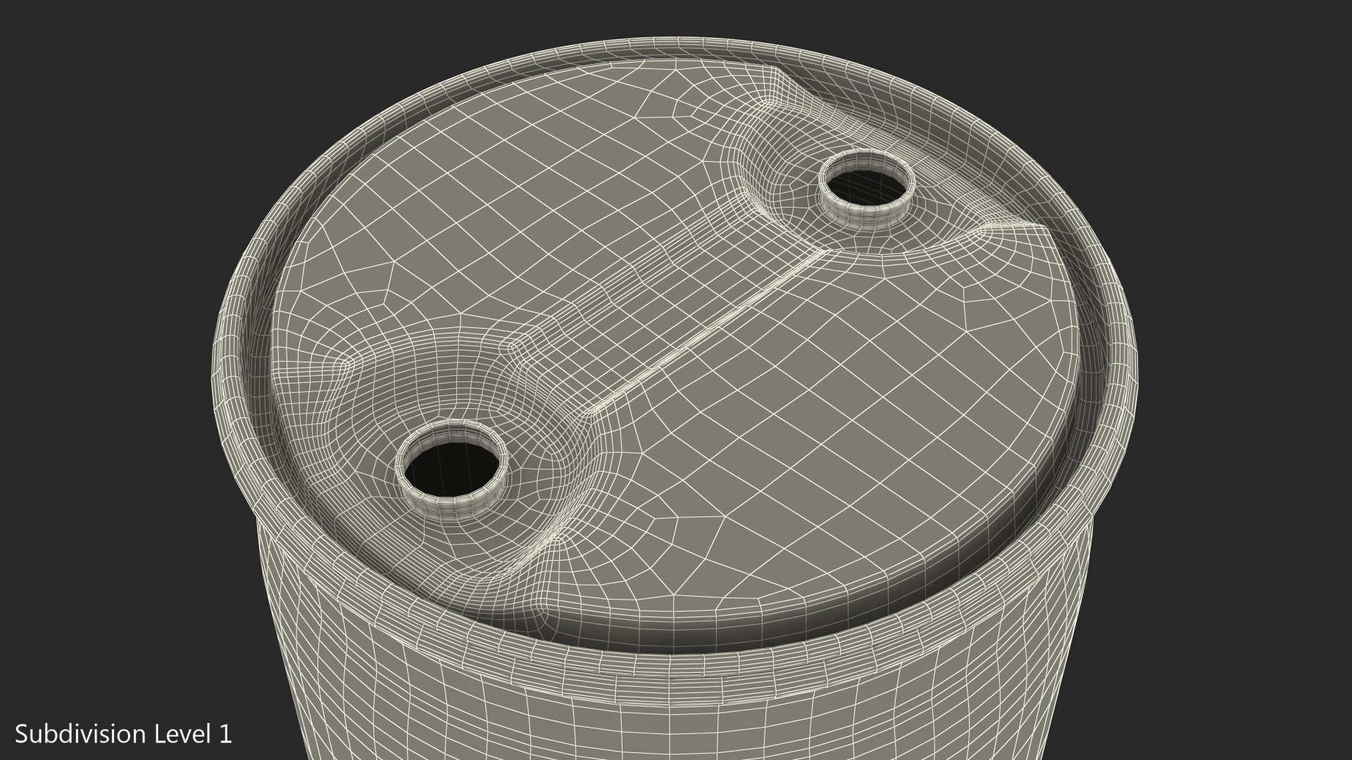 Round Plastic Barrel 30 Gal 3D