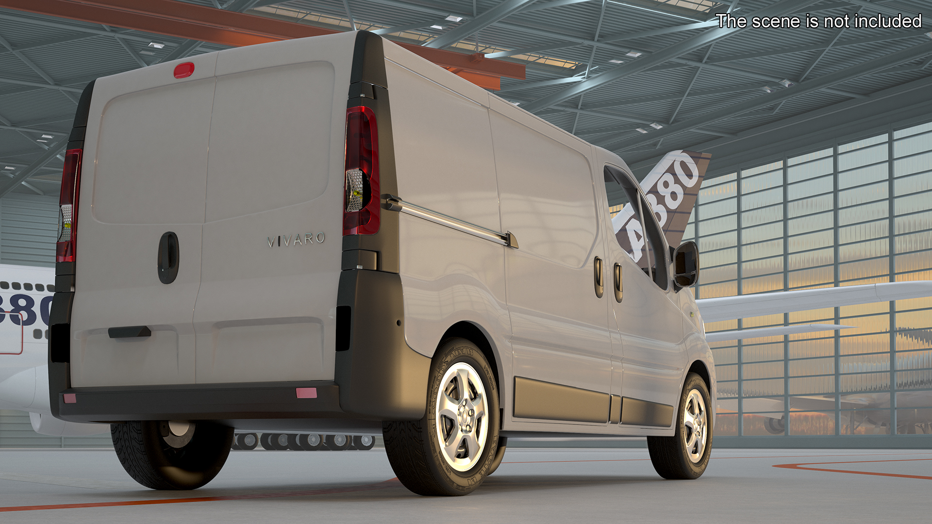 White Transporter Opel Vivaro 3D model
