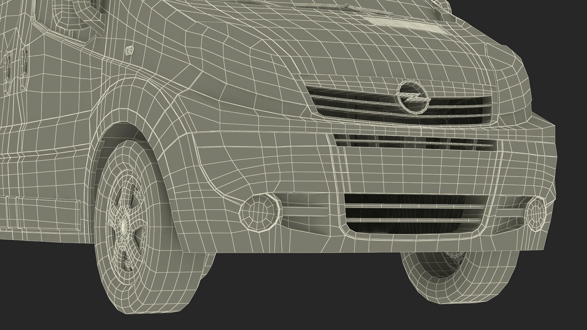 White Transporter Opel Vivaro 3D model