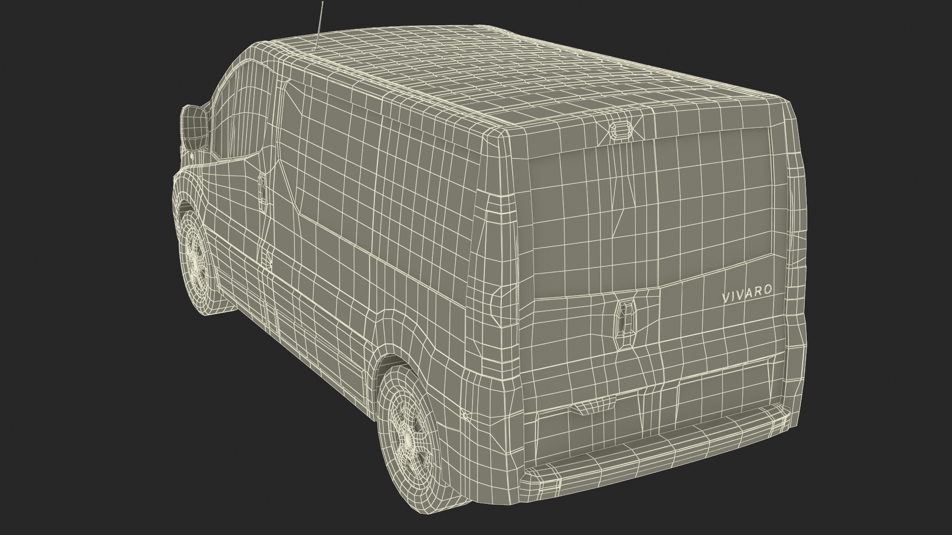 White Transporter Opel Vivaro 3D model