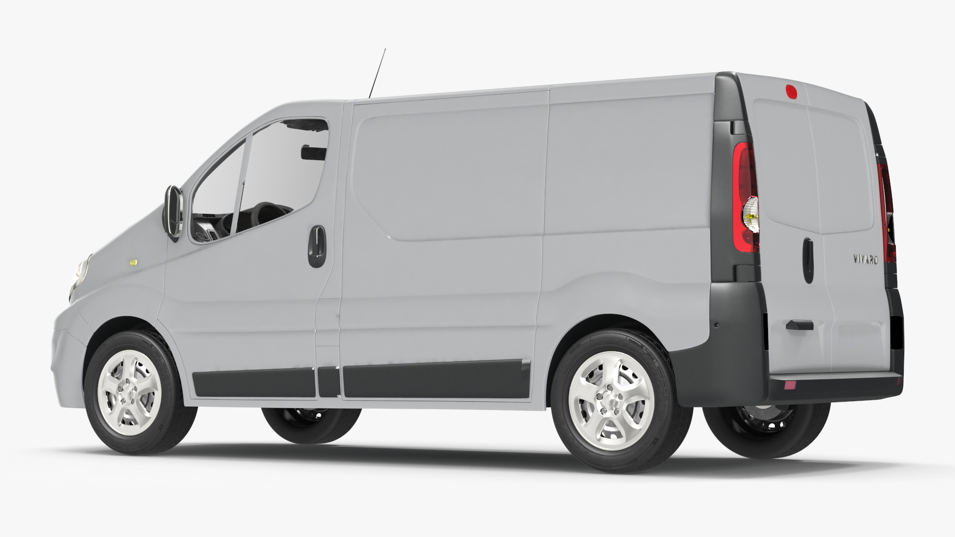 White Transporter Opel Vivaro 3D model