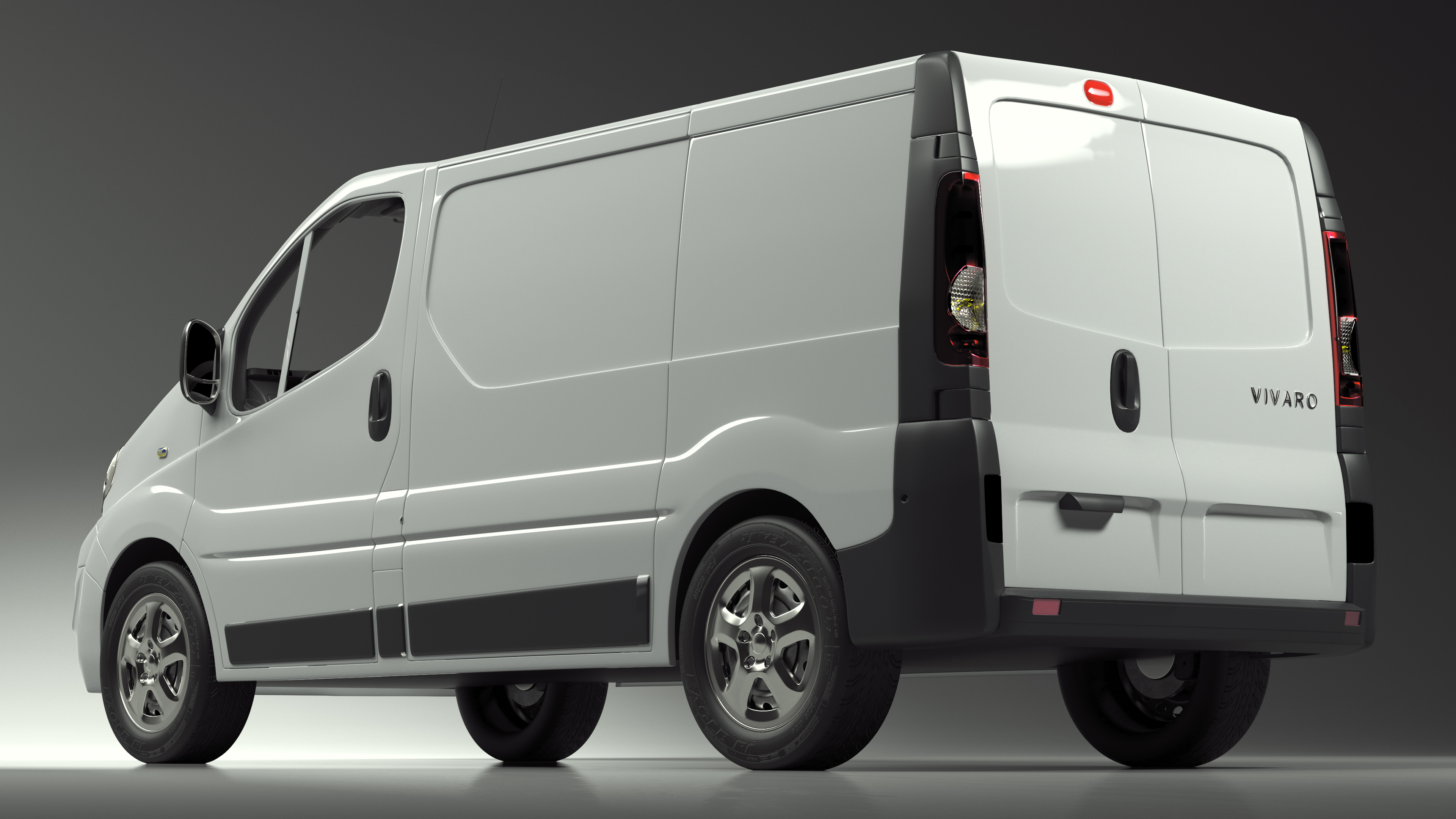 White Transporter Opel Vivaro 3D model