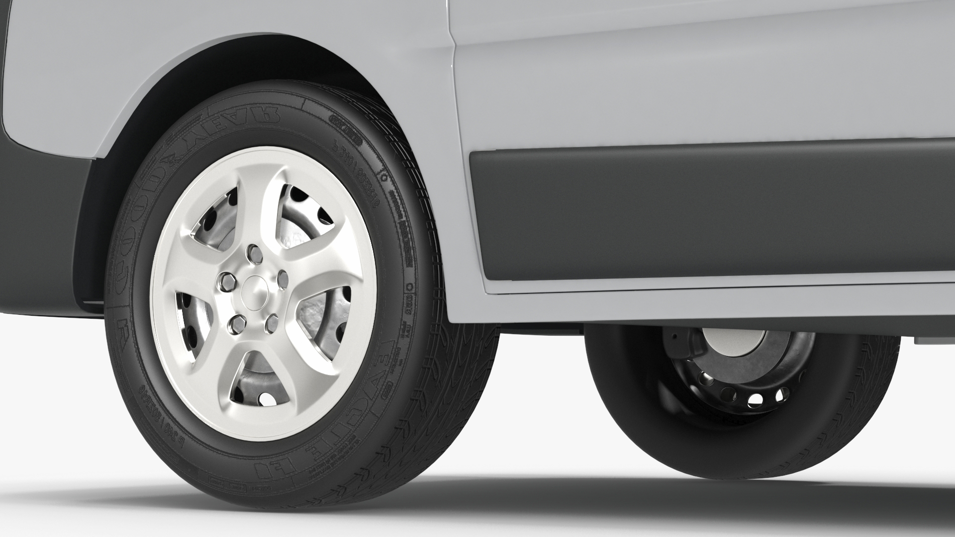 White Transporter Opel Vivaro 3D model