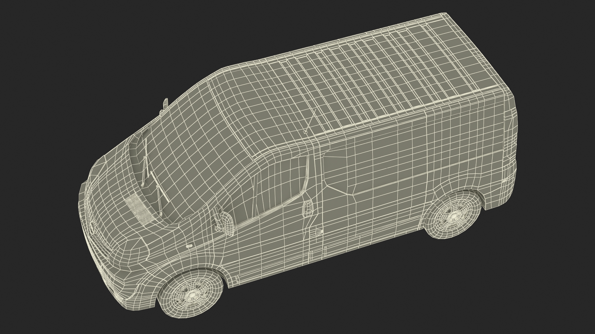 White Transporter Opel Vivaro 3D model