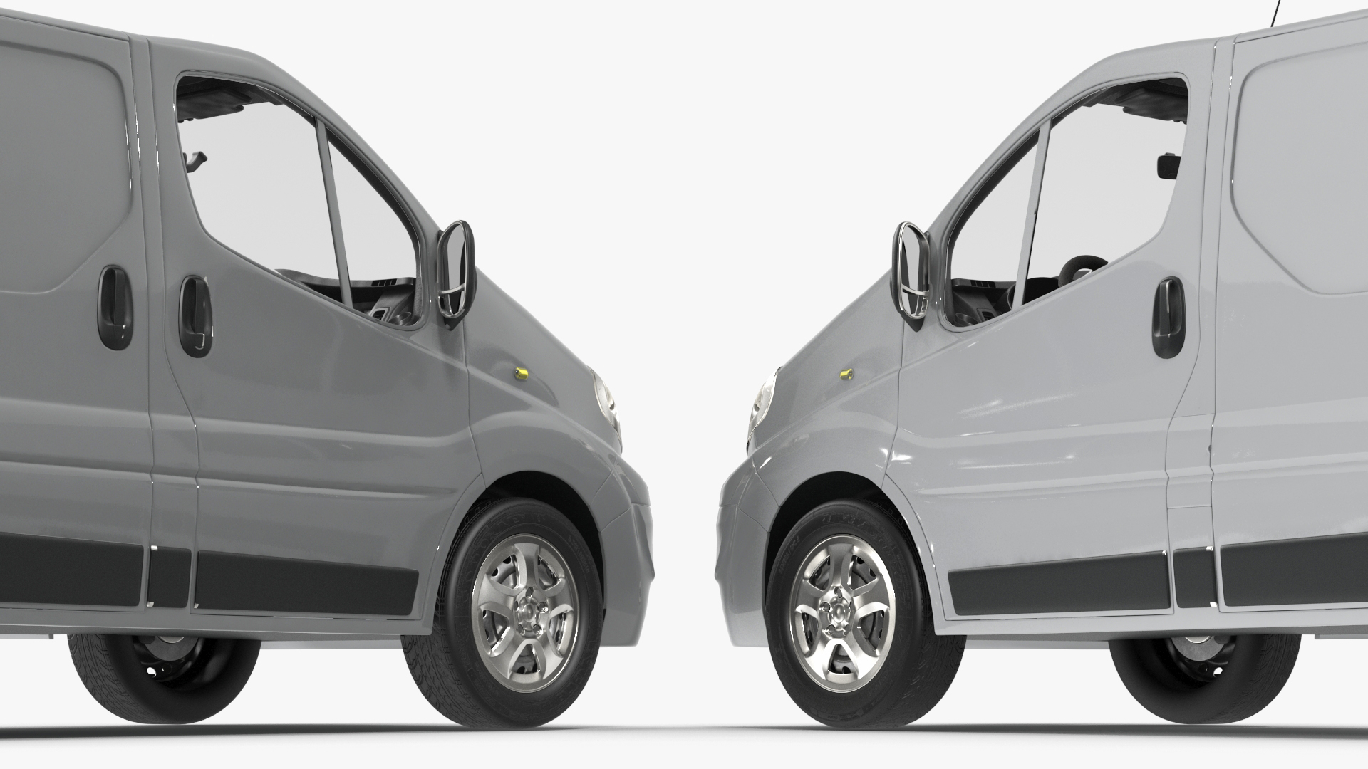 White Transporter Opel Vivaro 3D model