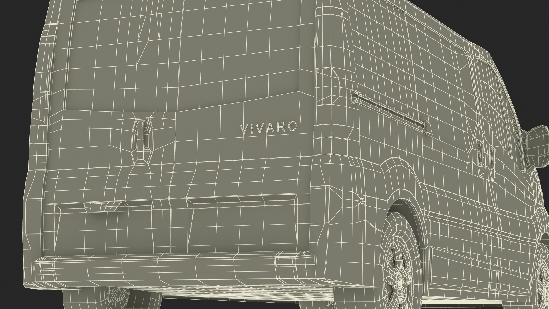 White Transporter Opel Vivaro 3D model