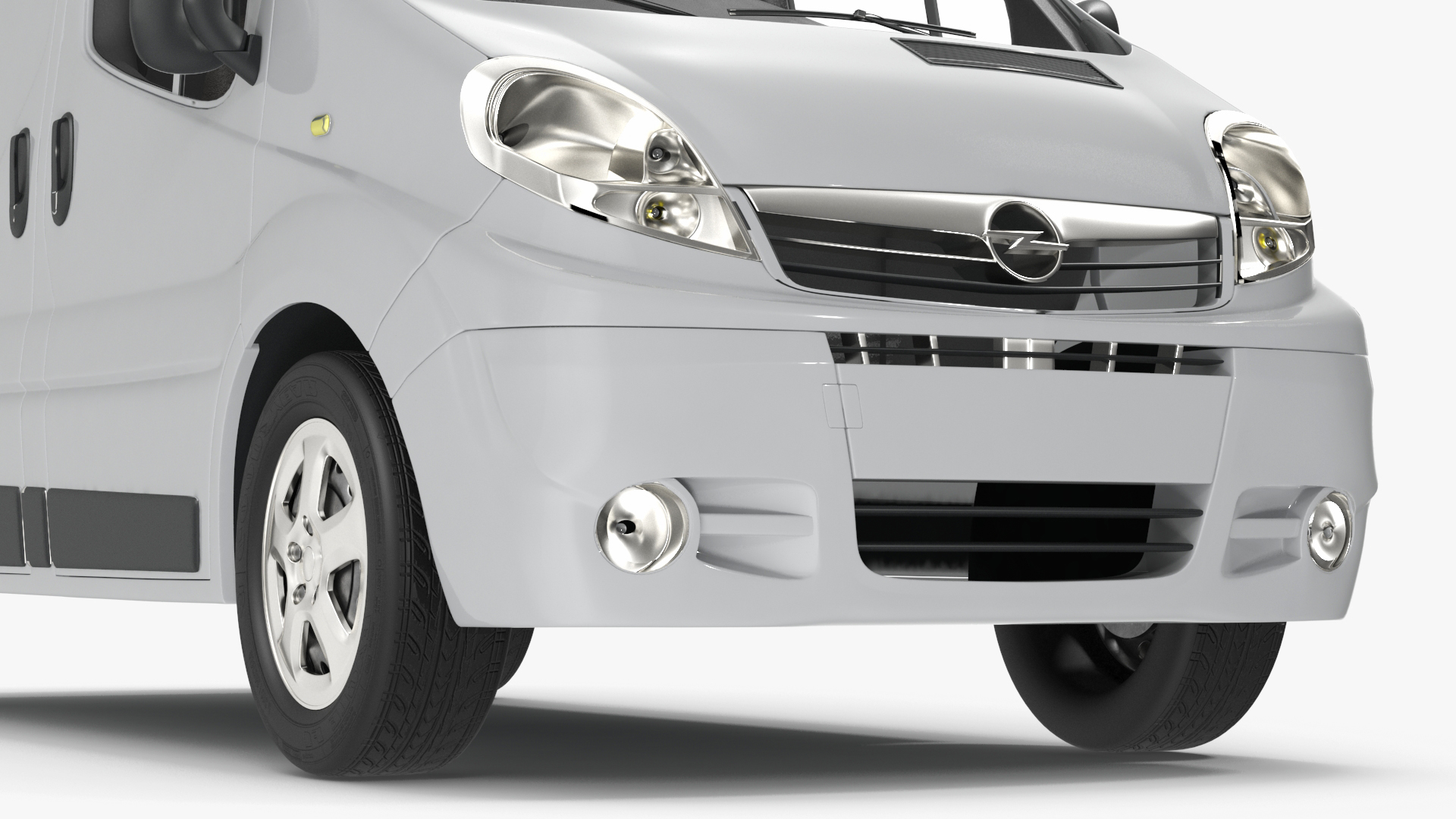 White Transporter Opel Vivaro 3D model