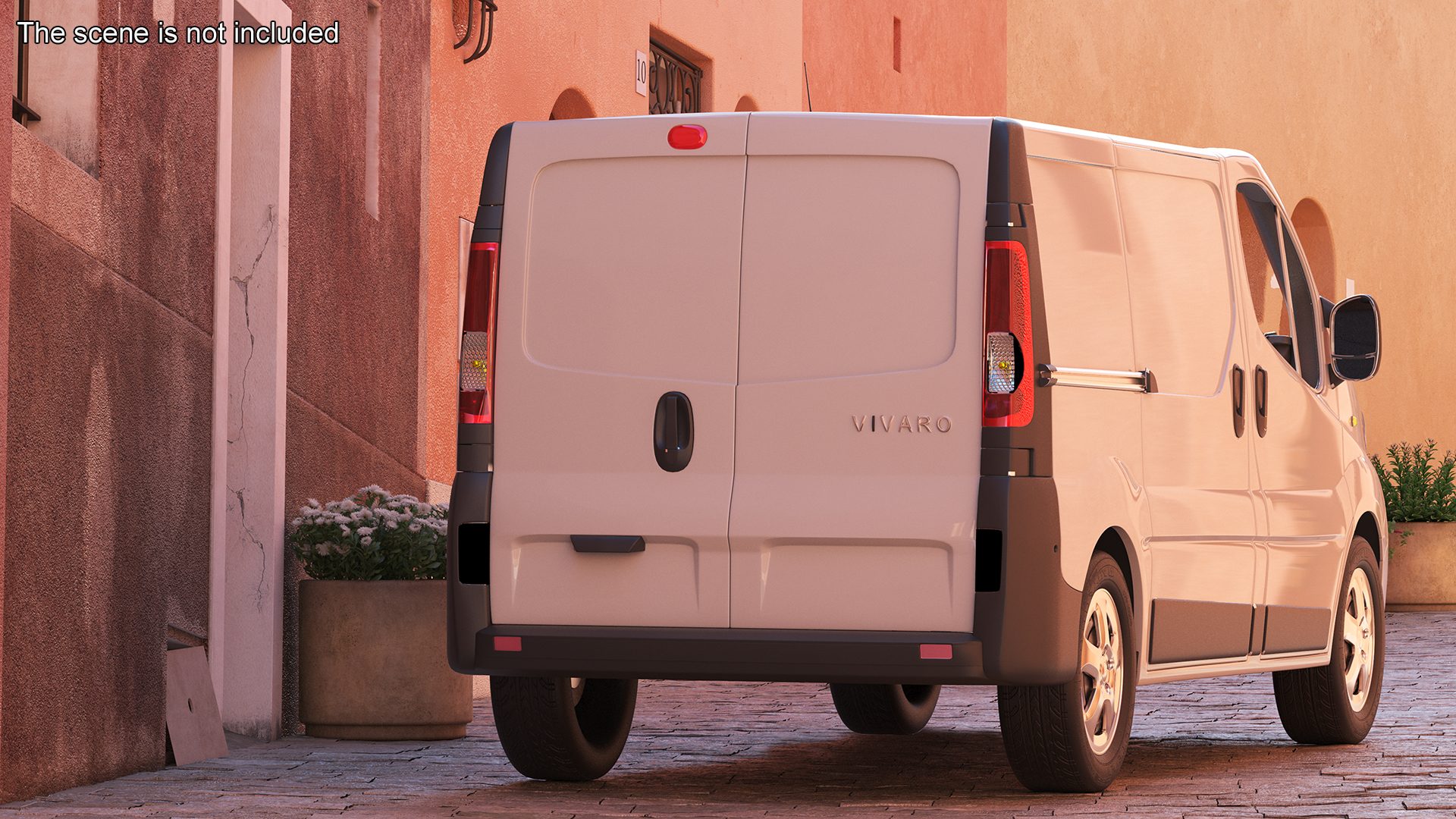 White Transporter Opel Vivaro 3D model