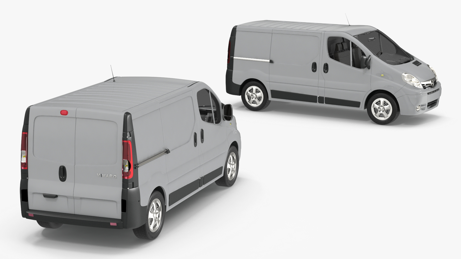 White Transporter Opel Vivaro 3D model