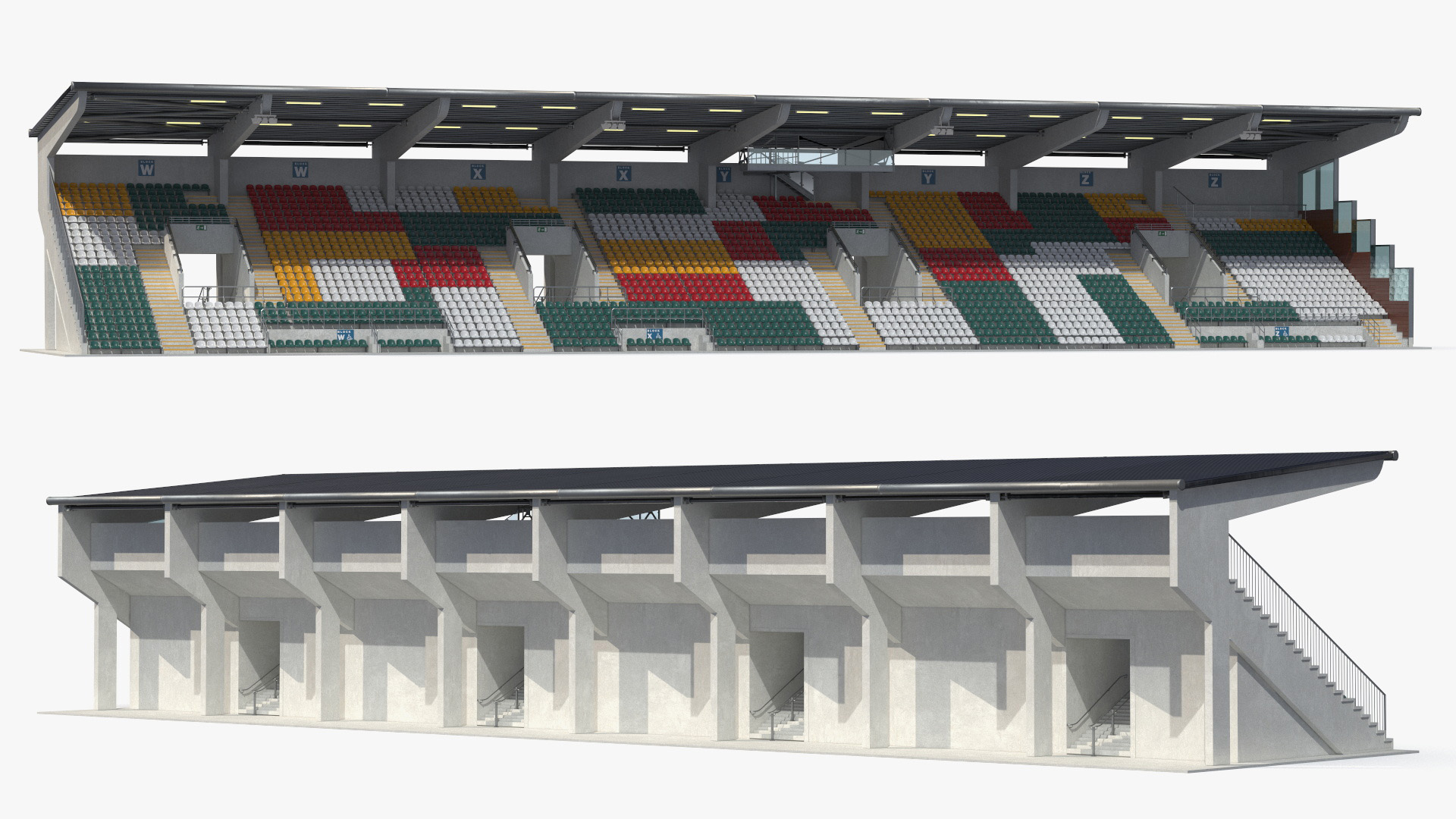 Outdoor Sports Stadium Stand with Roof, view 3