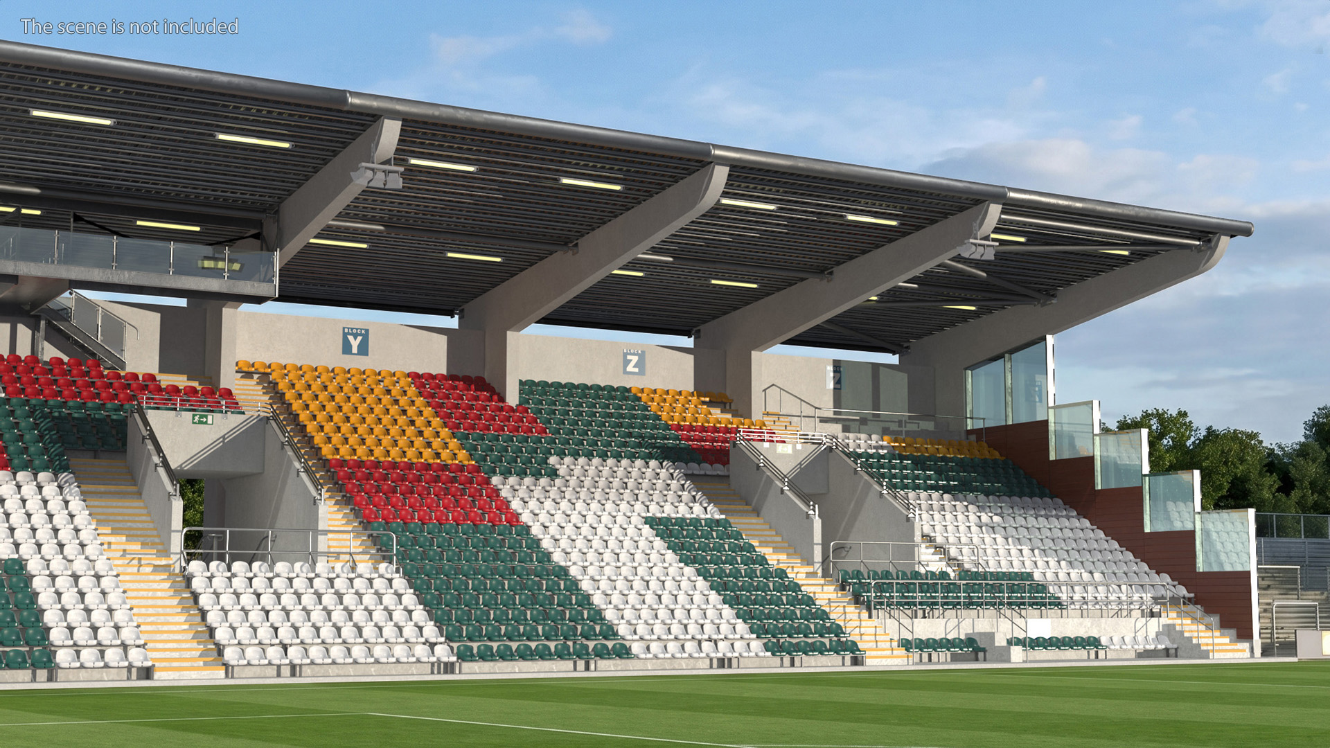 Outdoor Sports Stadium Stand with Roof, view 2