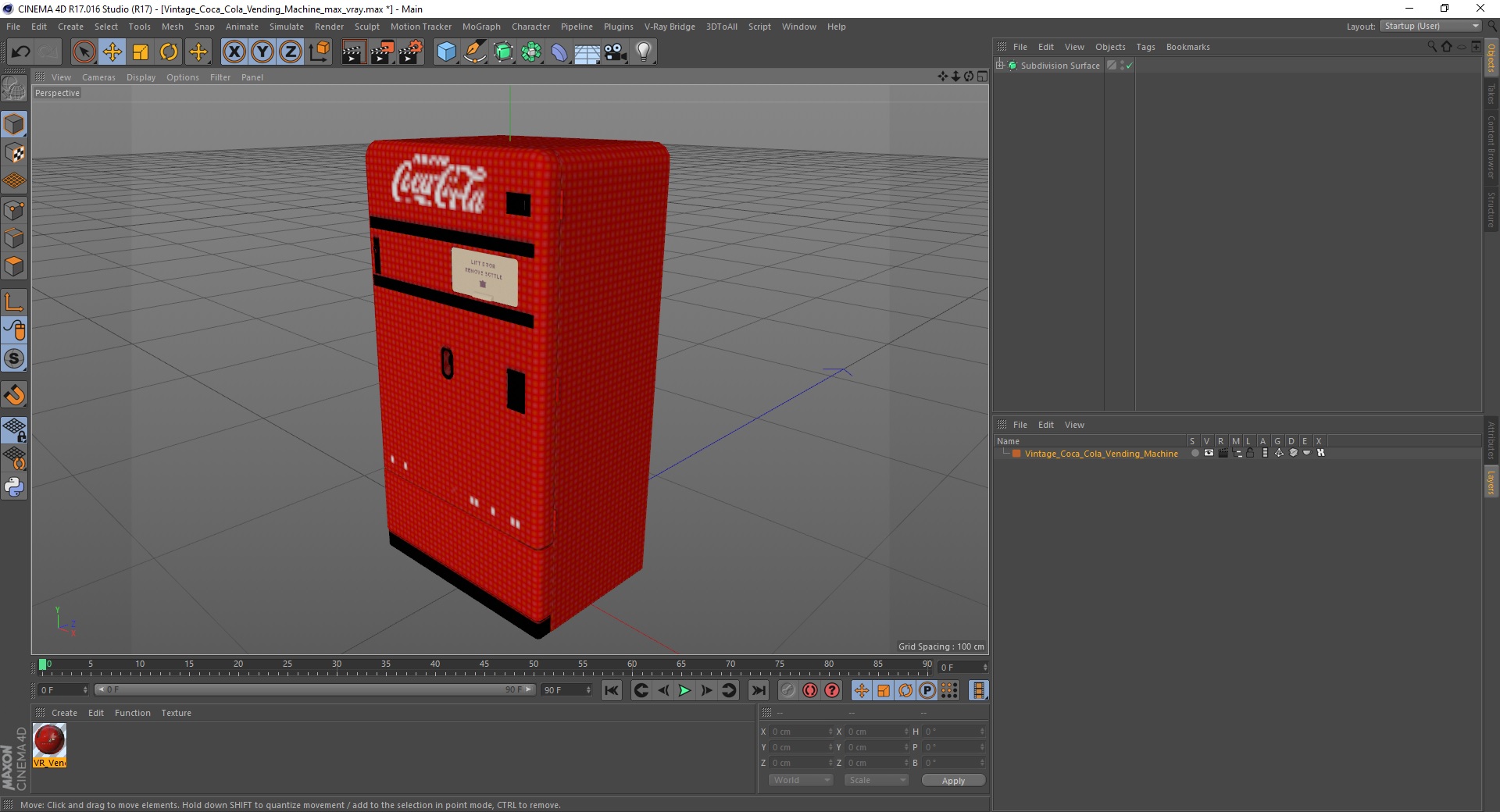 3D Vintage Coca Cola Vending Machine model