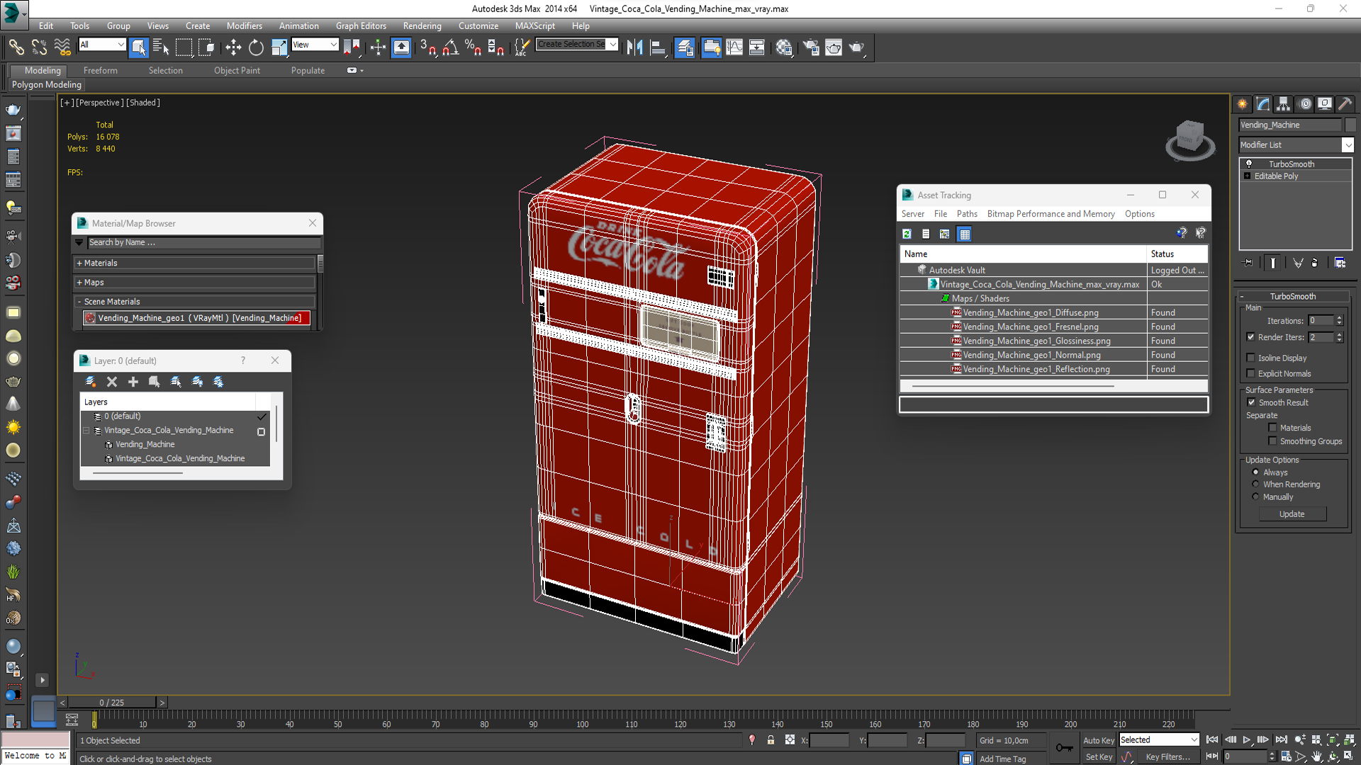 3D Vintage Coca Cola Vending Machine model