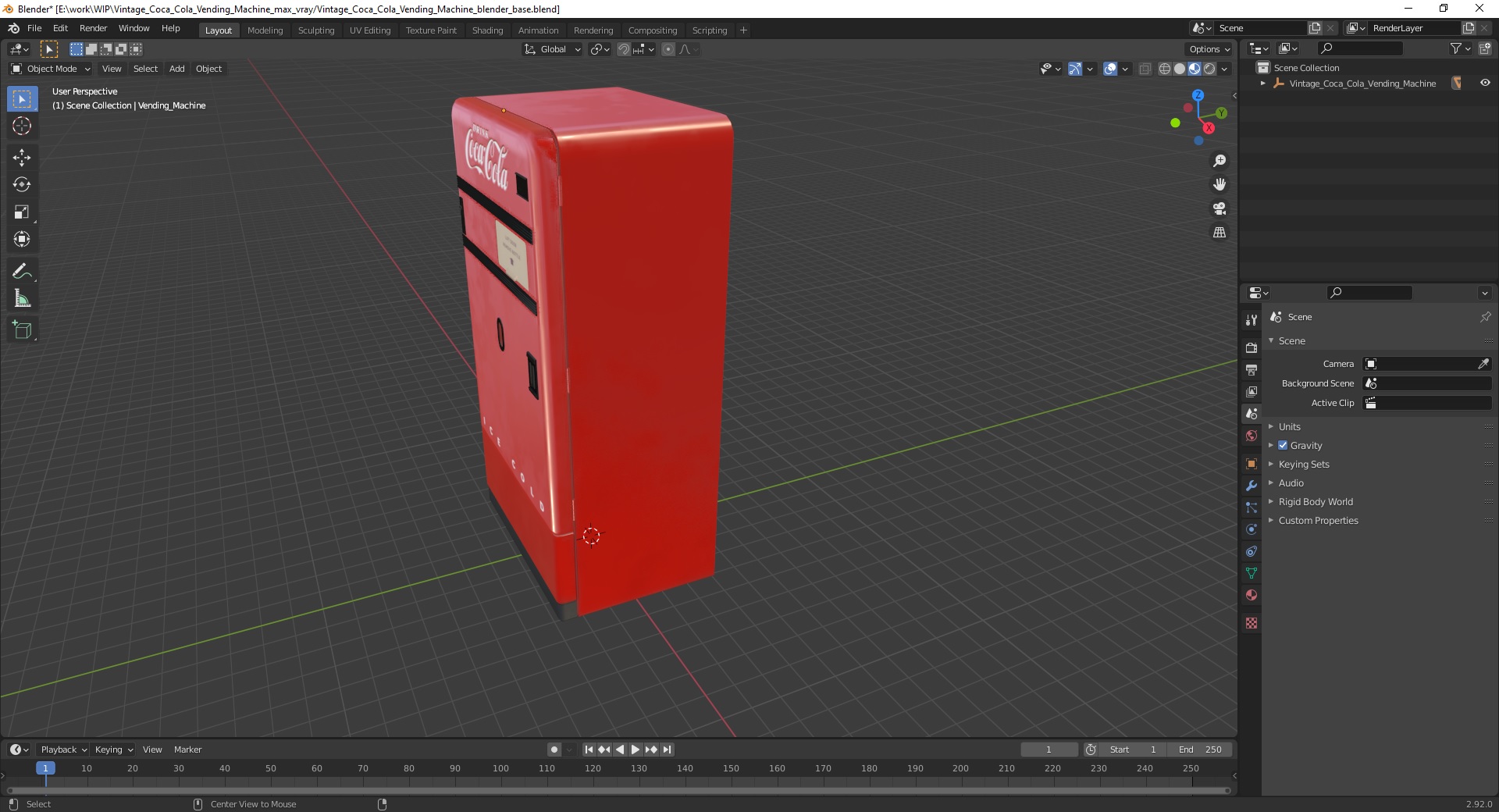 3D Vintage Coca Cola Vending Machine model
