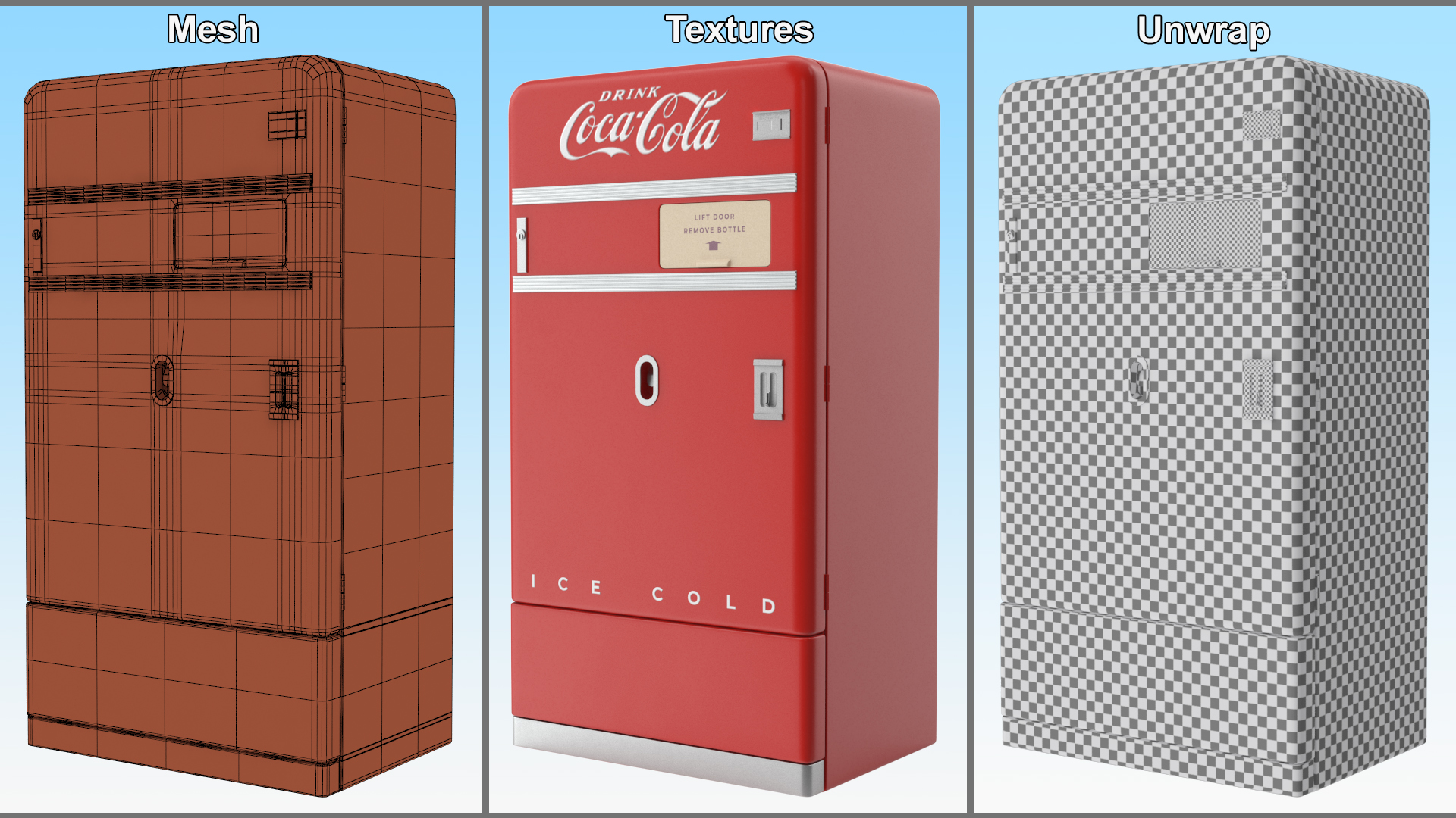 3D Vintage Coca Cola Vending Machine model
