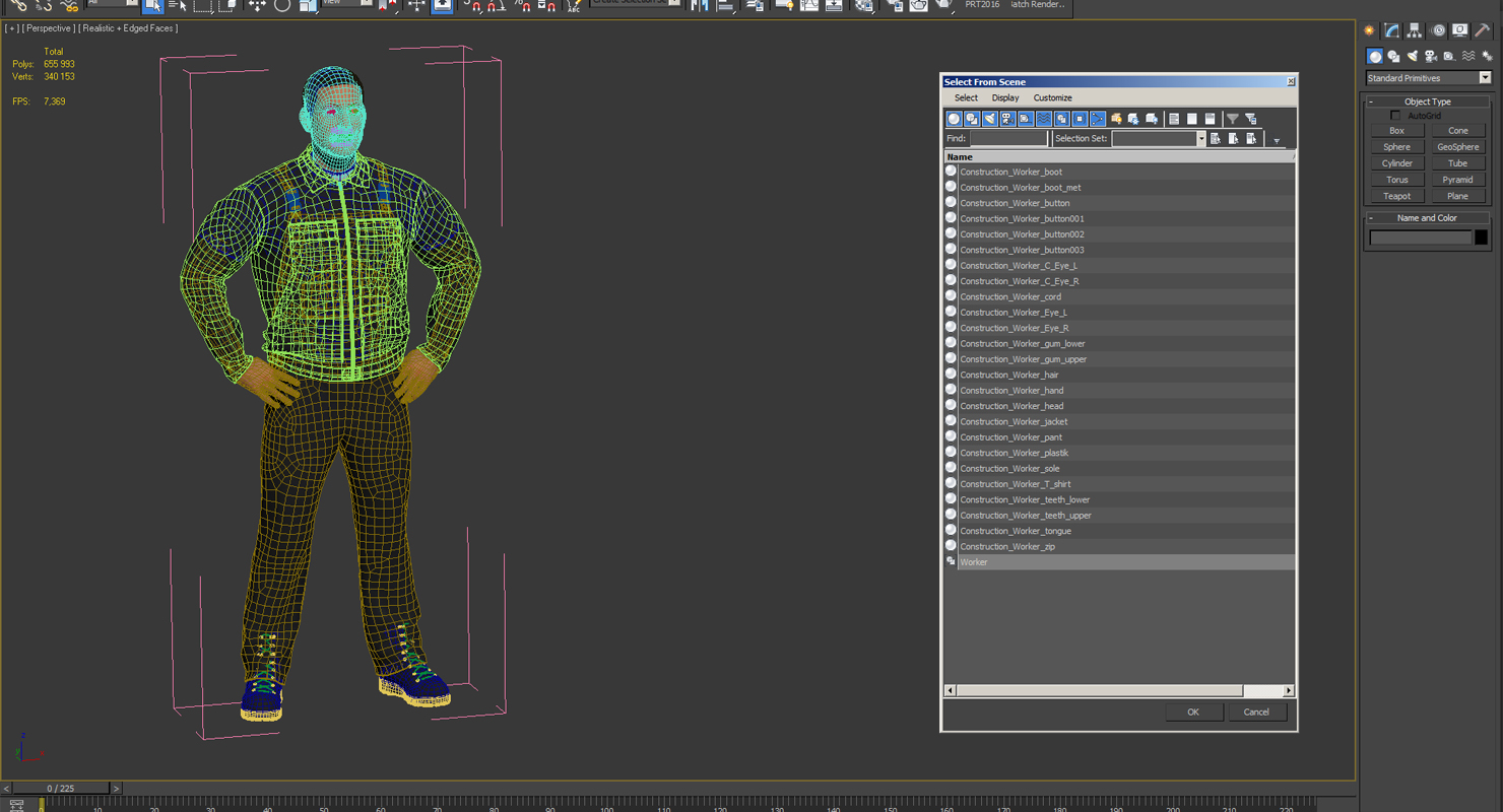 Worker Black Uniform Standing Pose 3D model