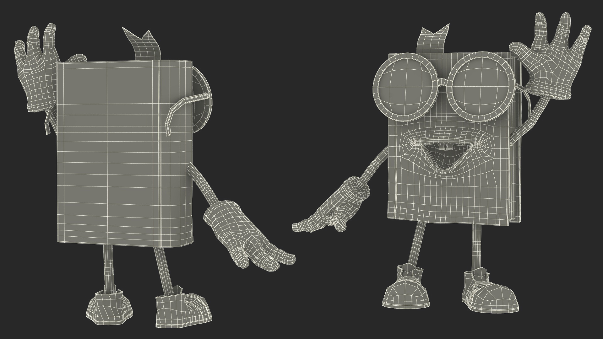 Cartoon Book Yellow Welcoming Pose 3D model