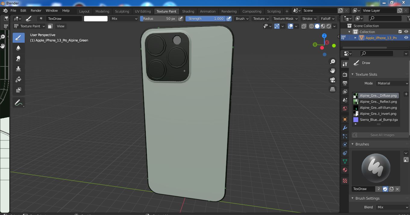 Apple iPhone 13 Pro Alpine Green 3D