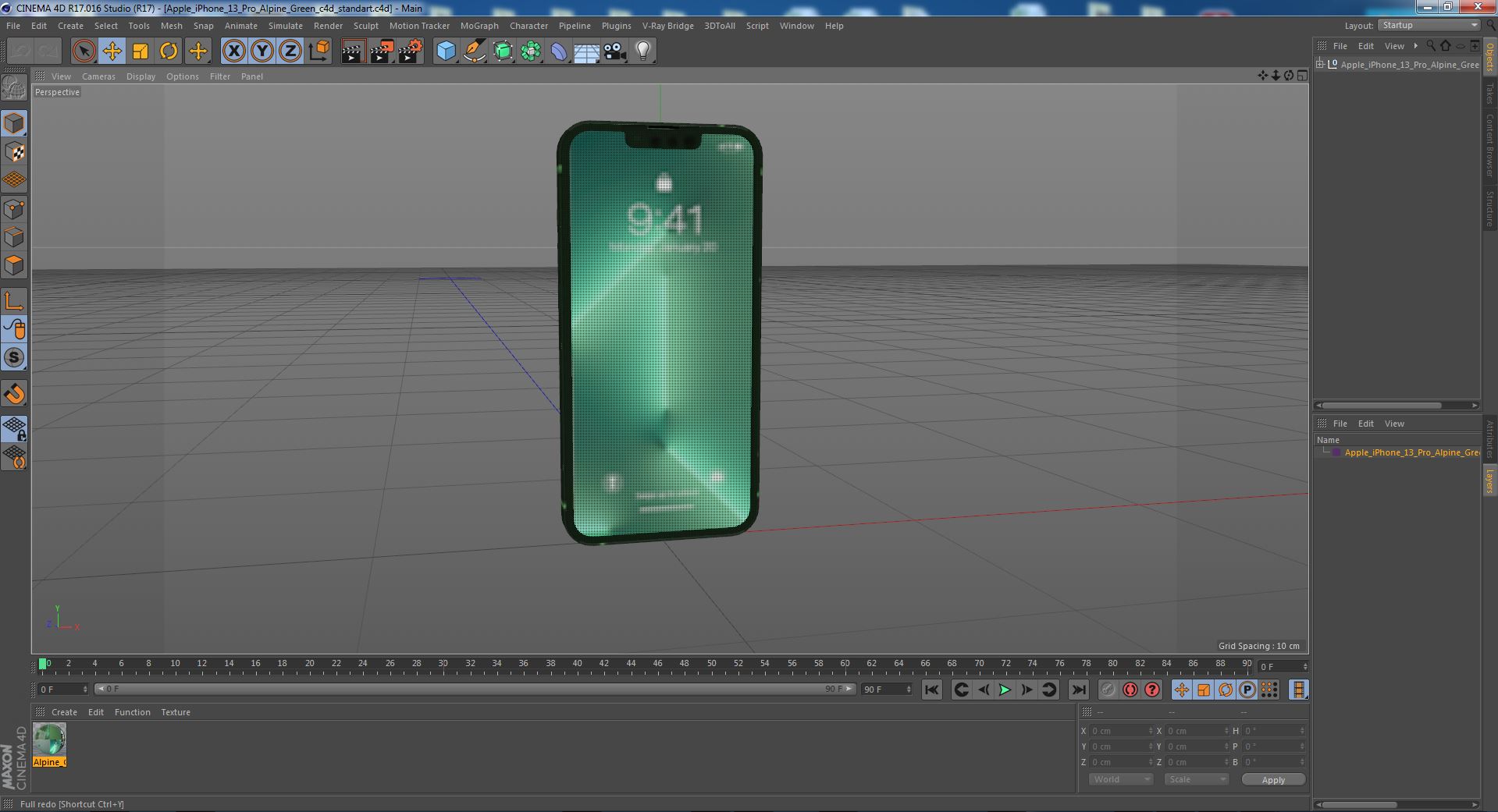 Apple iPhone 13 Pro Alpine Green 3D