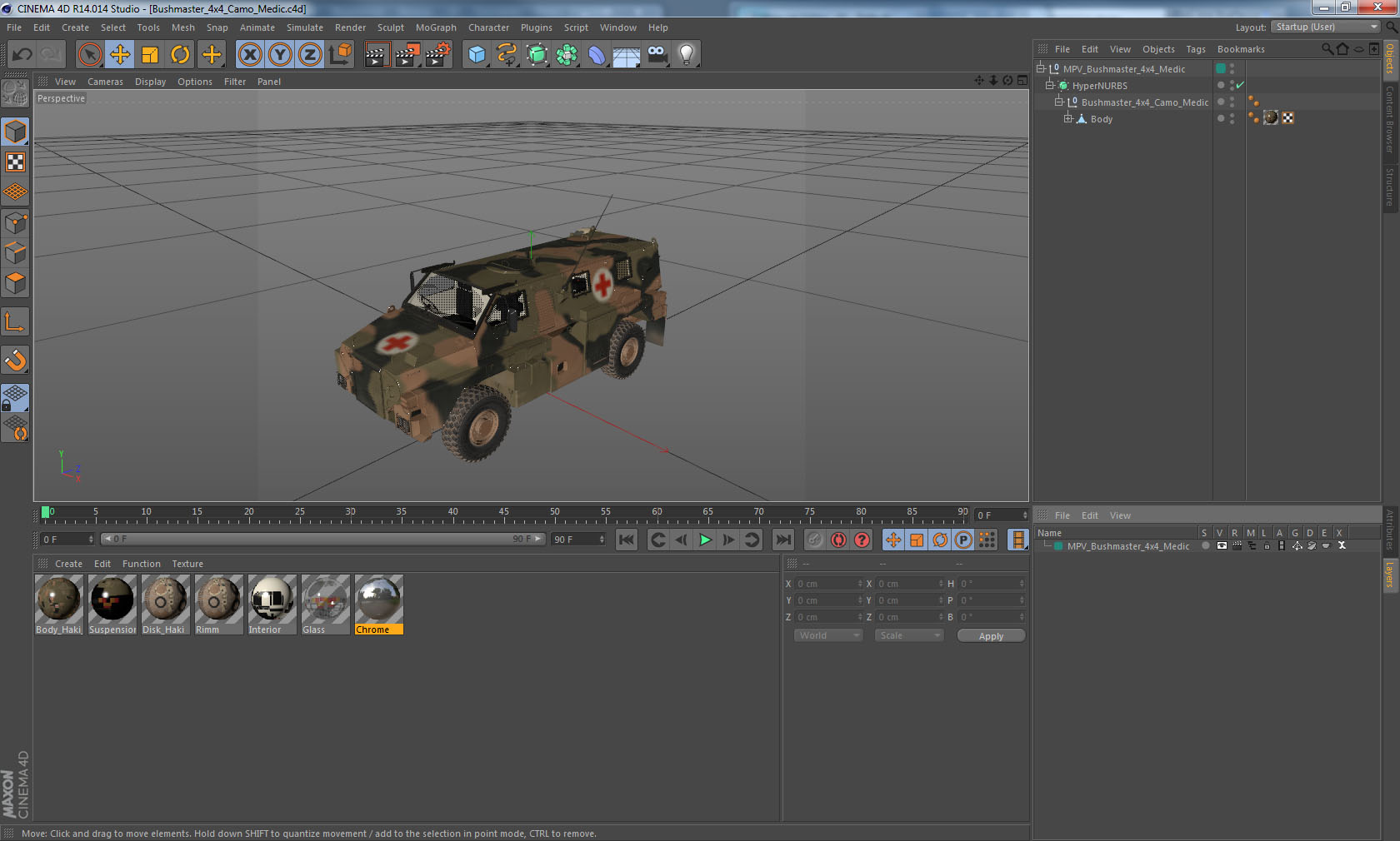 3D model Bushmaster 4x4 Camo Medic