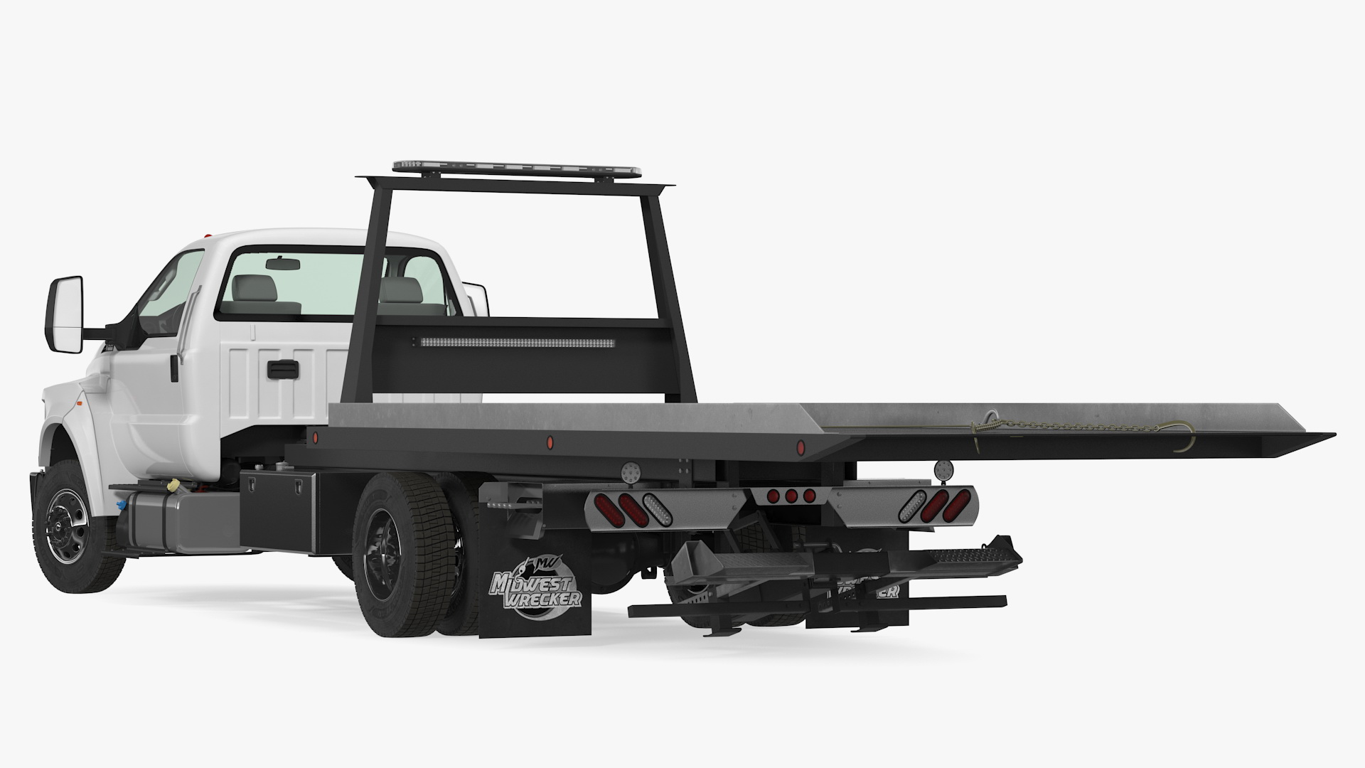 3D Ford F650 Tow Truck Rigged