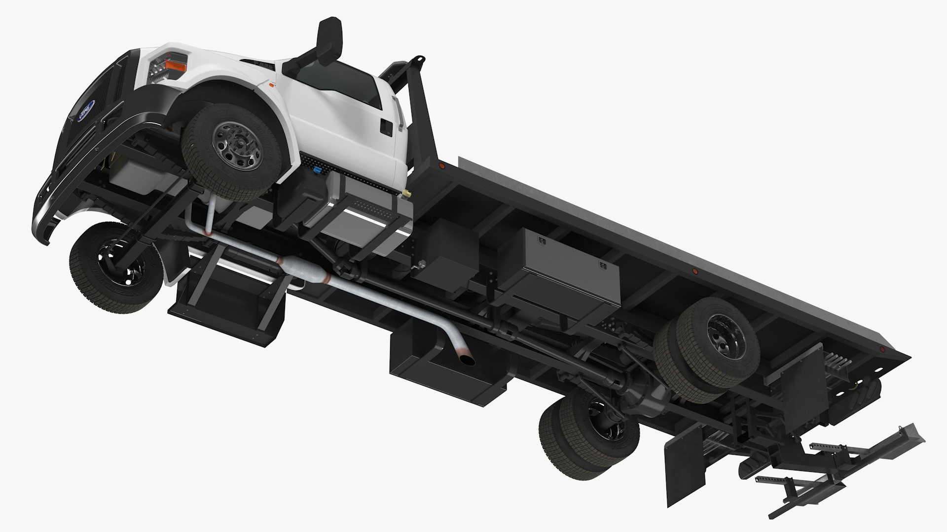 3D Ford F650 Tow Truck Rigged