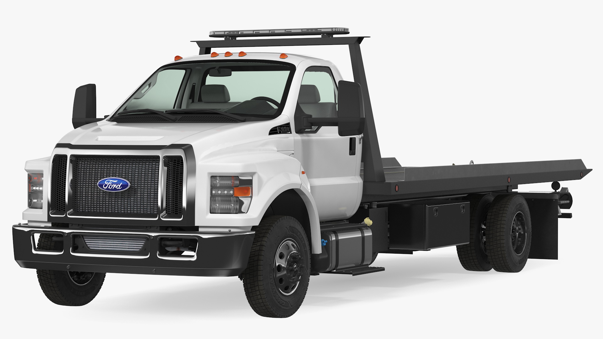 3D Ford F650 Tow Truck Rigged