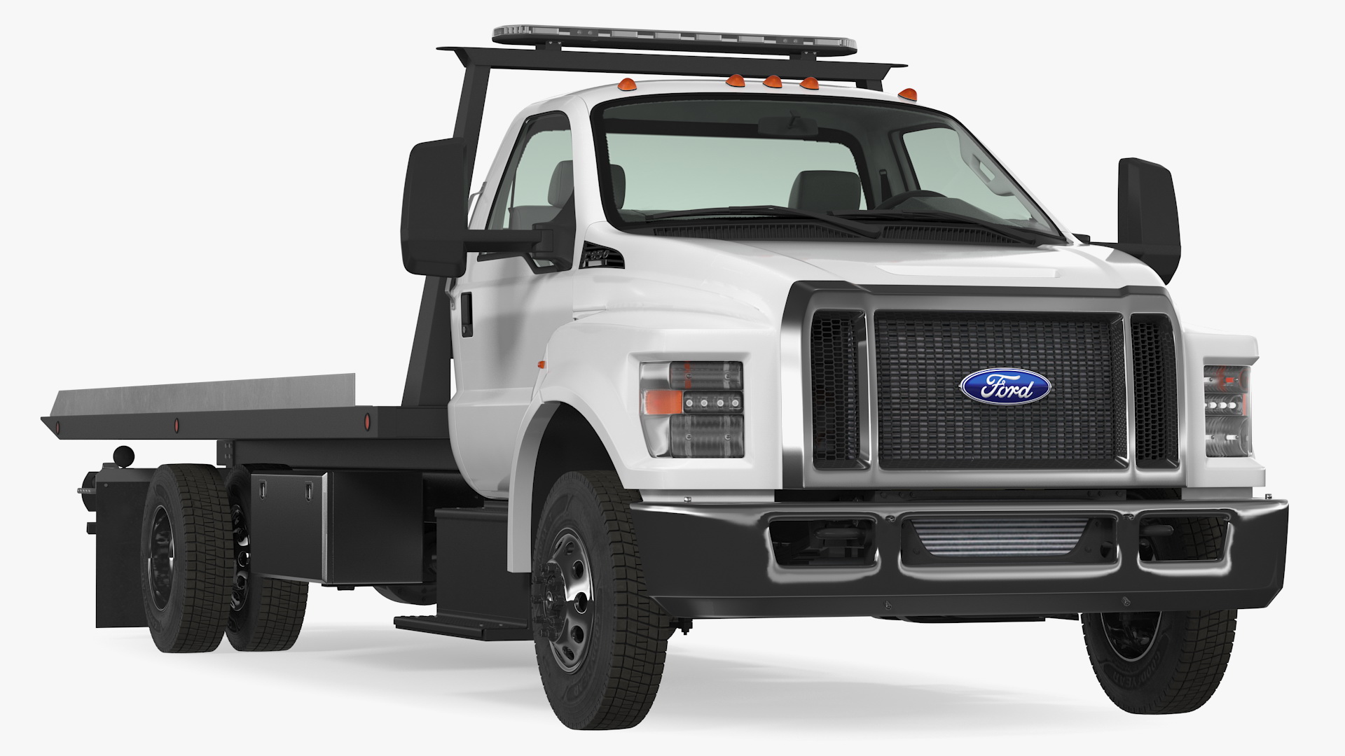3D Ford F650 Tow Truck Rigged