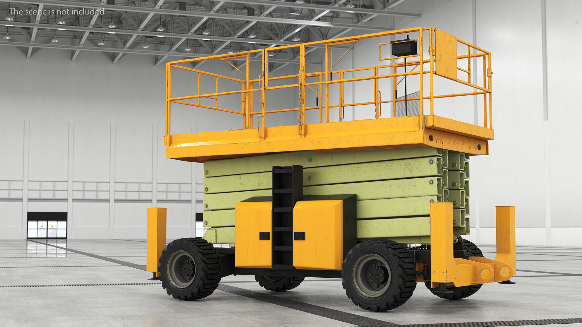 Scissor Lift Platform Rigged for Cinema 4D 3D