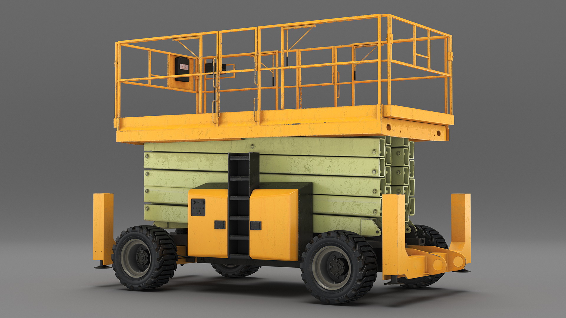 Scissor Lift Platform Rigged for Cinema 4D 3D