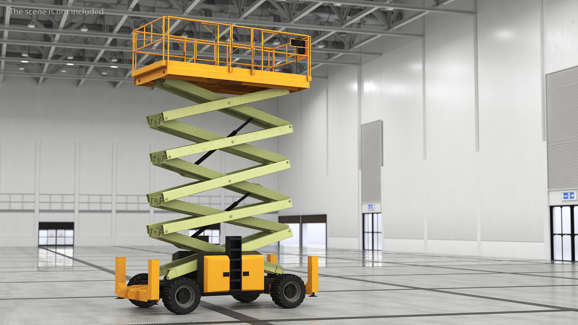 Scissor Lift Platform Rigged for Cinema 4D 3D