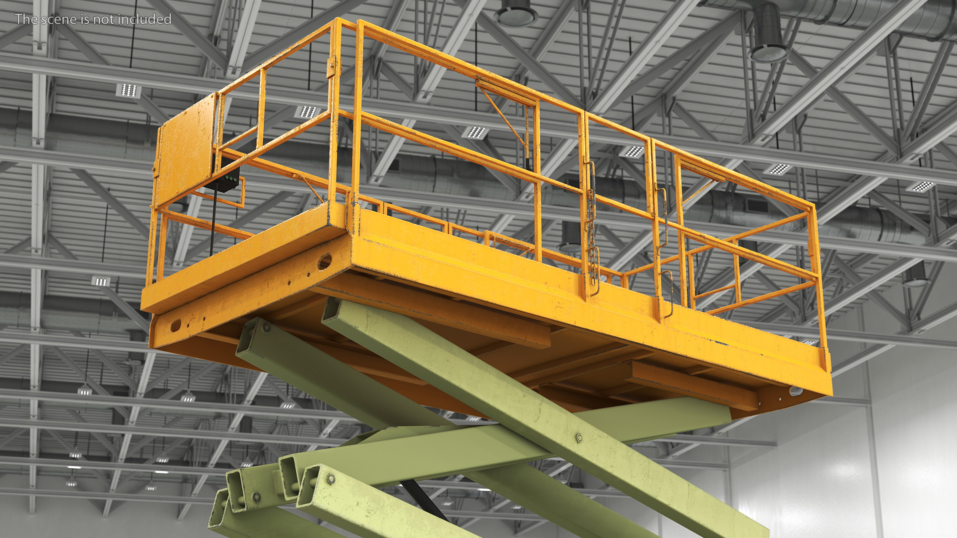 Scissor Lift Platform Rigged for Cinema 4D 3D