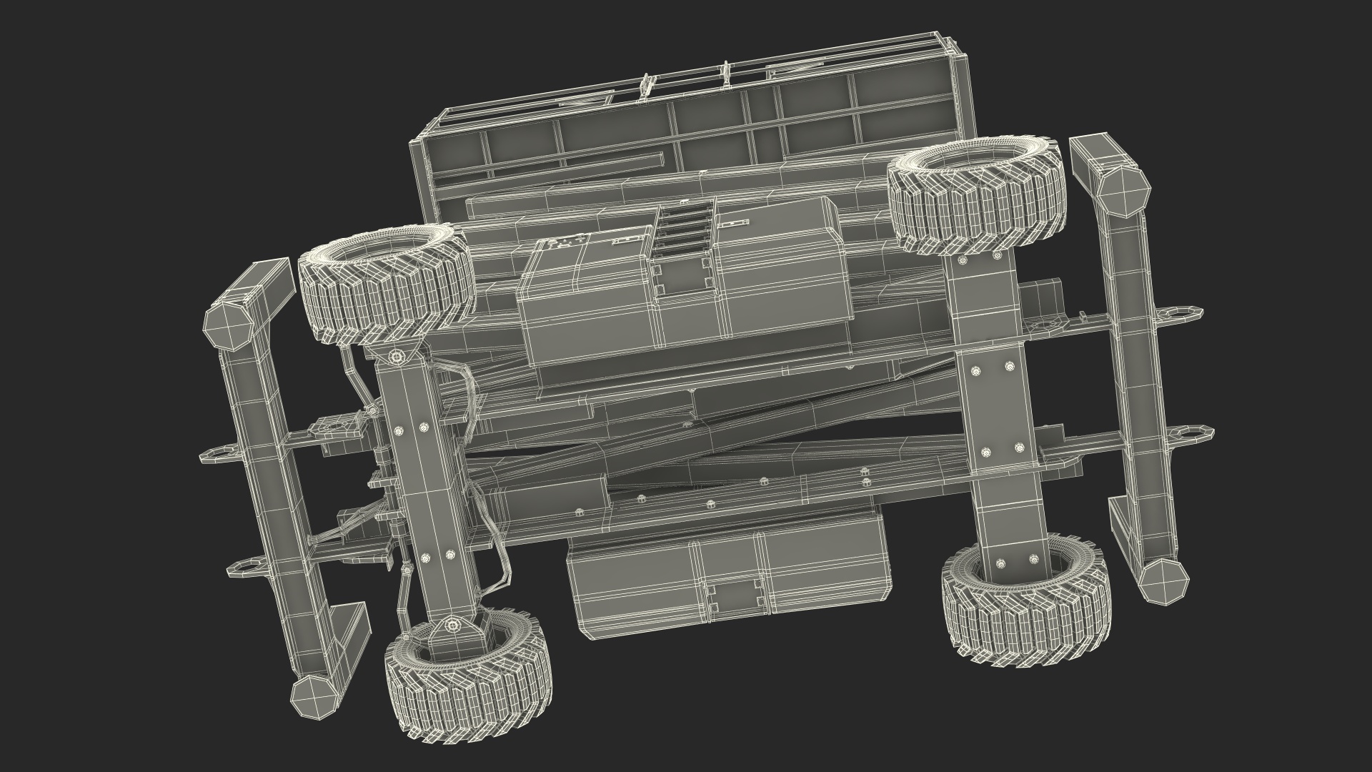 Scissor Lift Platform Rigged for Cinema 4D 3D