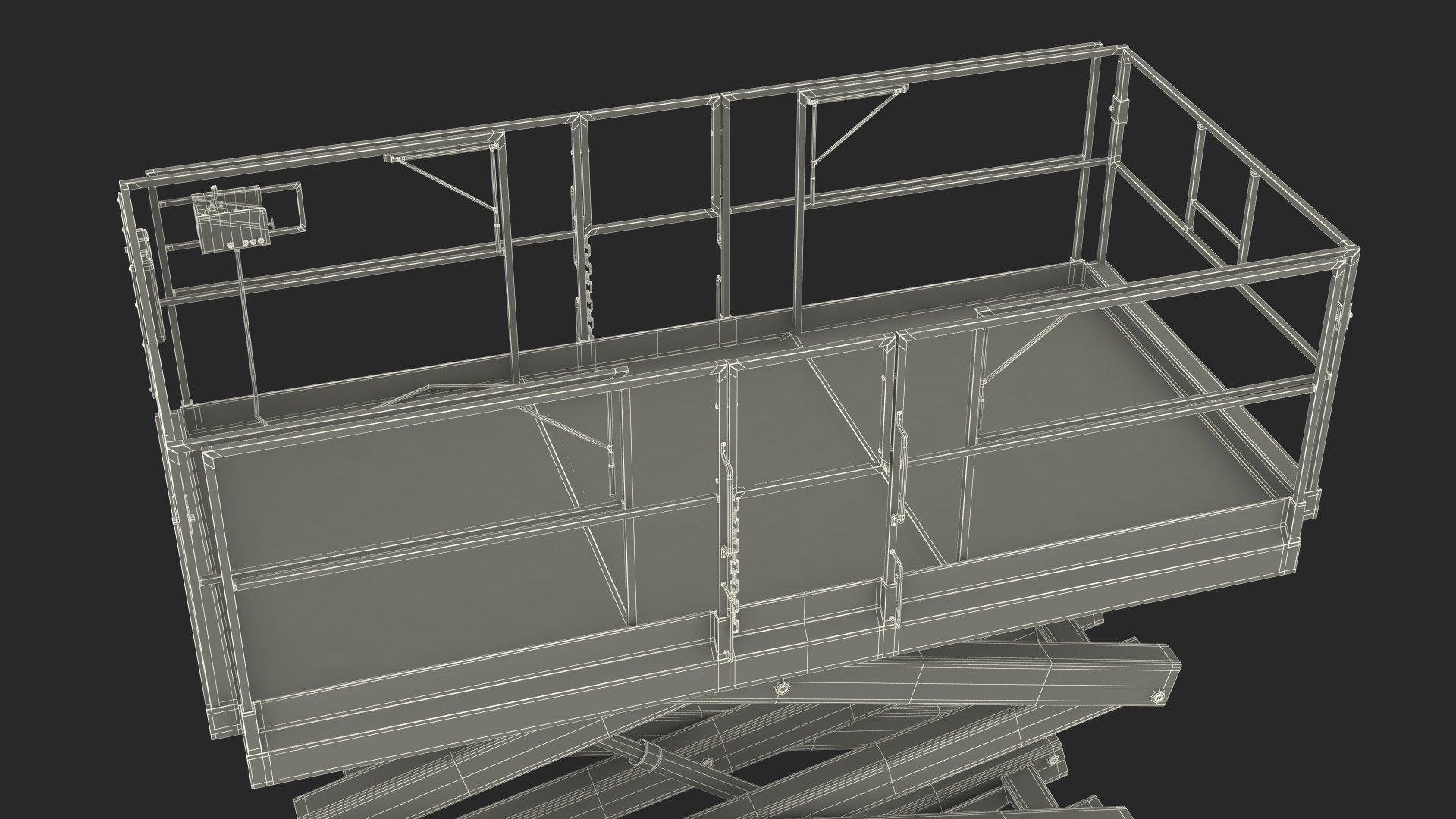Scissor Lift Platform Rigged for Cinema 4D 3D
