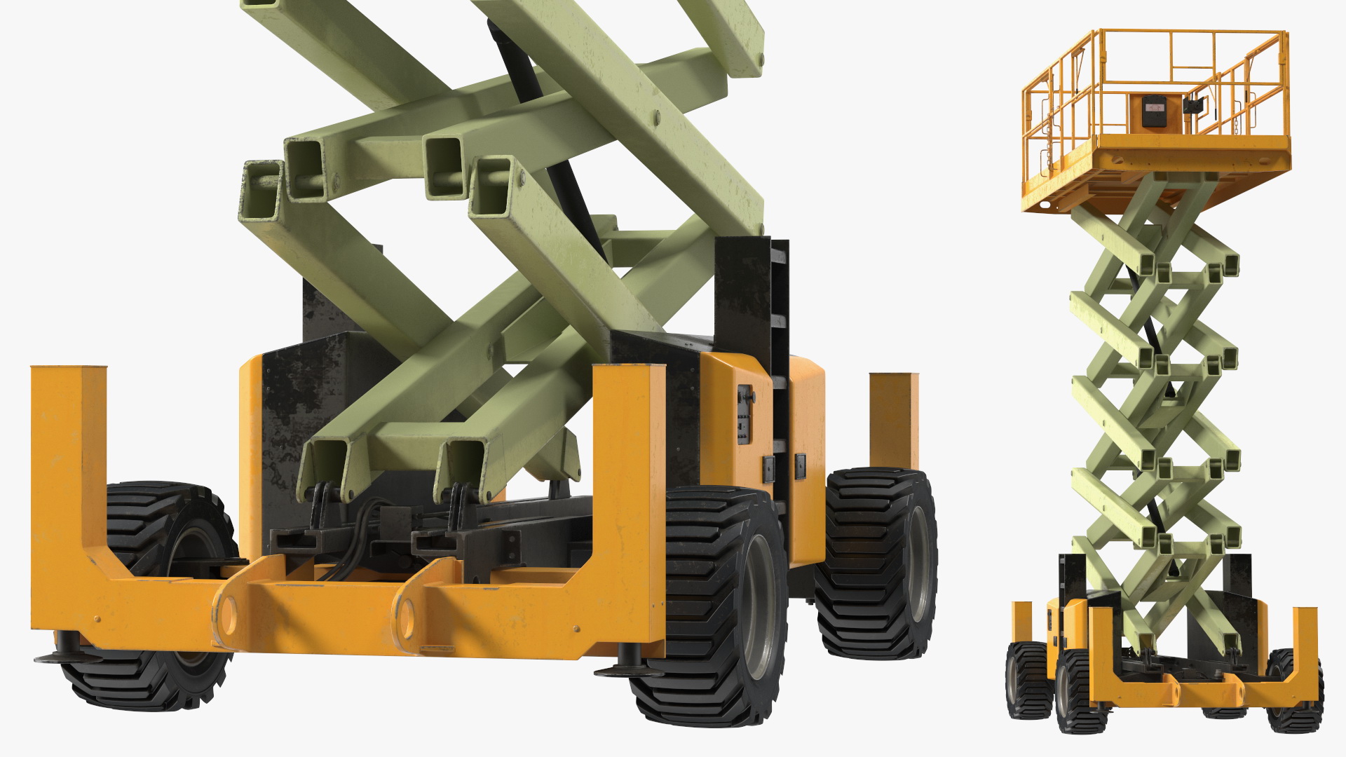 Scissor Lift Platform Rigged for Cinema 4D 3D