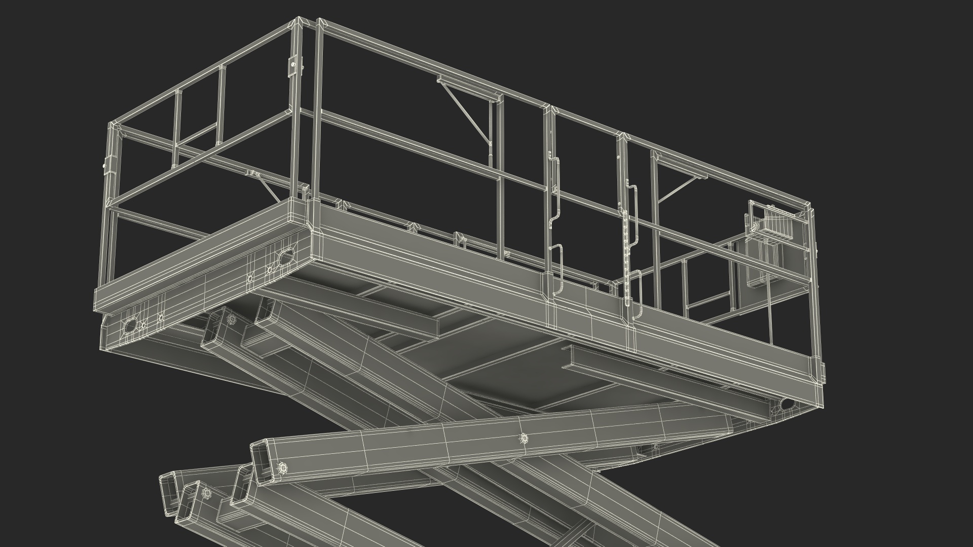 Scissor Lift Platform Rigged for Cinema 4D 3D