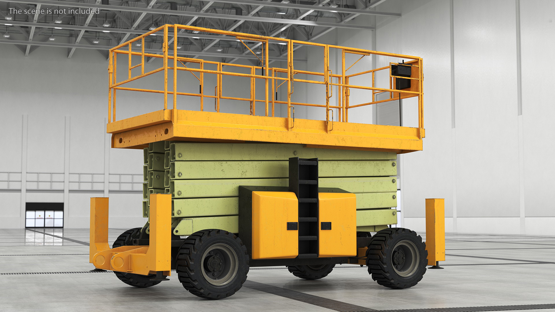 Scissor Lift Platform Rigged for Cinema 4D 3D
