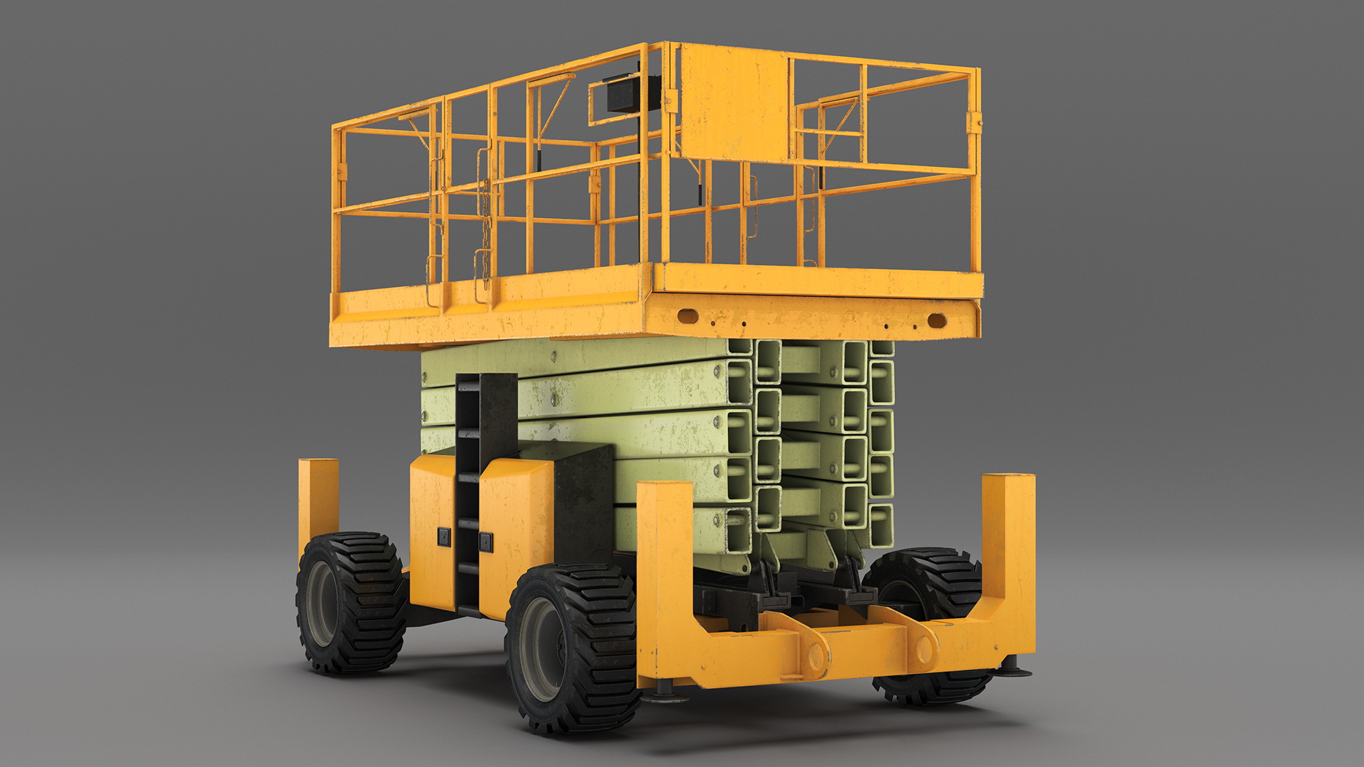 Scissor Lift Platform Rigged for Cinema 4D 3D