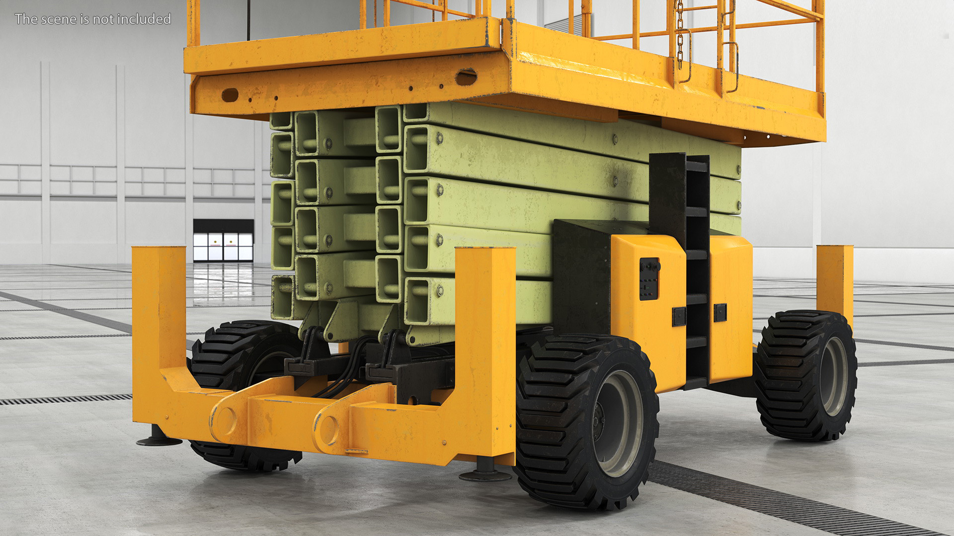 Scissor Lift Platform Rigged for Cinema 4D 3D