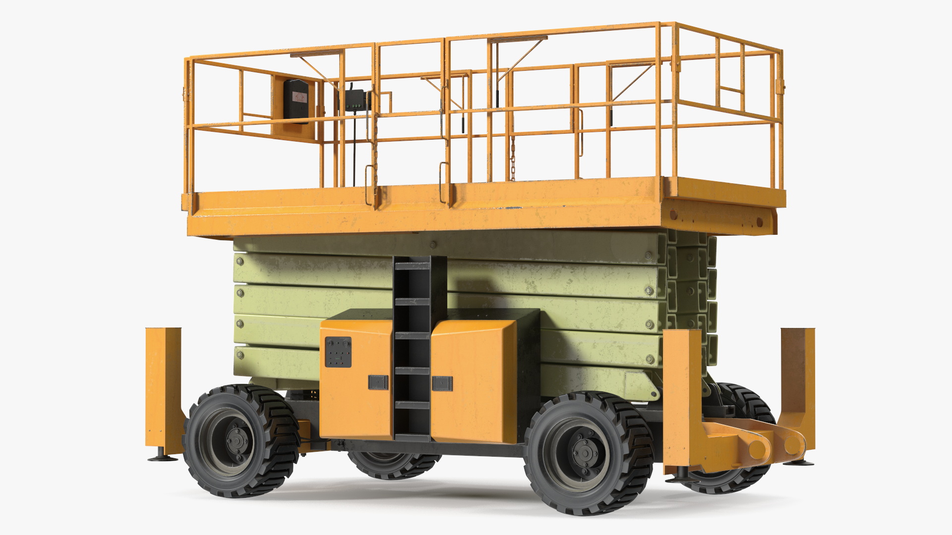 Scissor Lift Platform Rigged for Cinema 4D 3D
