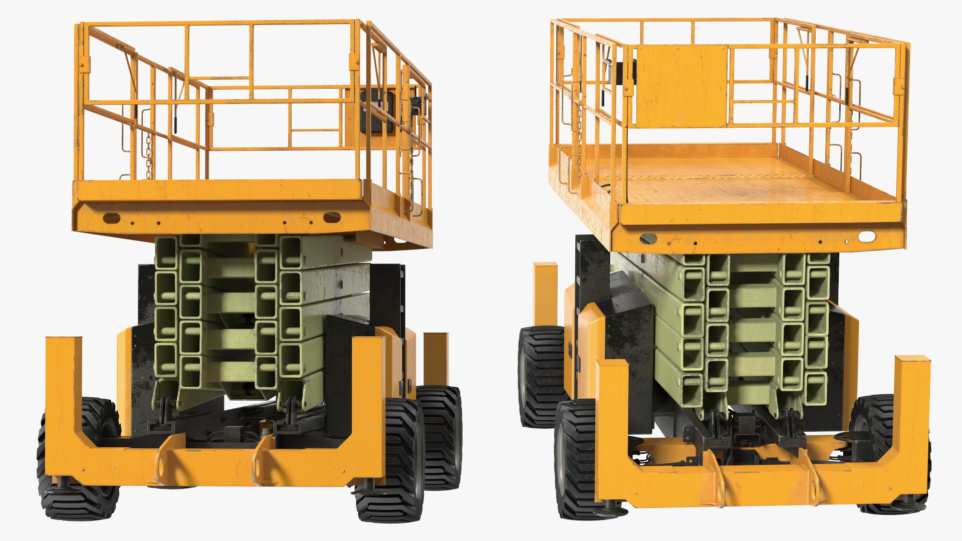 Scissor Lift Platform Rigged for Cinema 4D 3D
