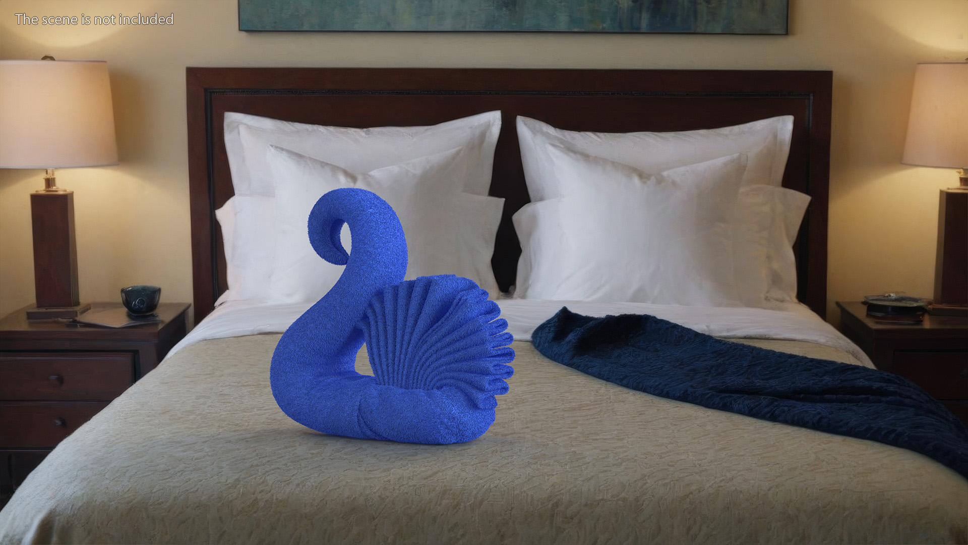 3D Art Towel Swan Blue Fur model