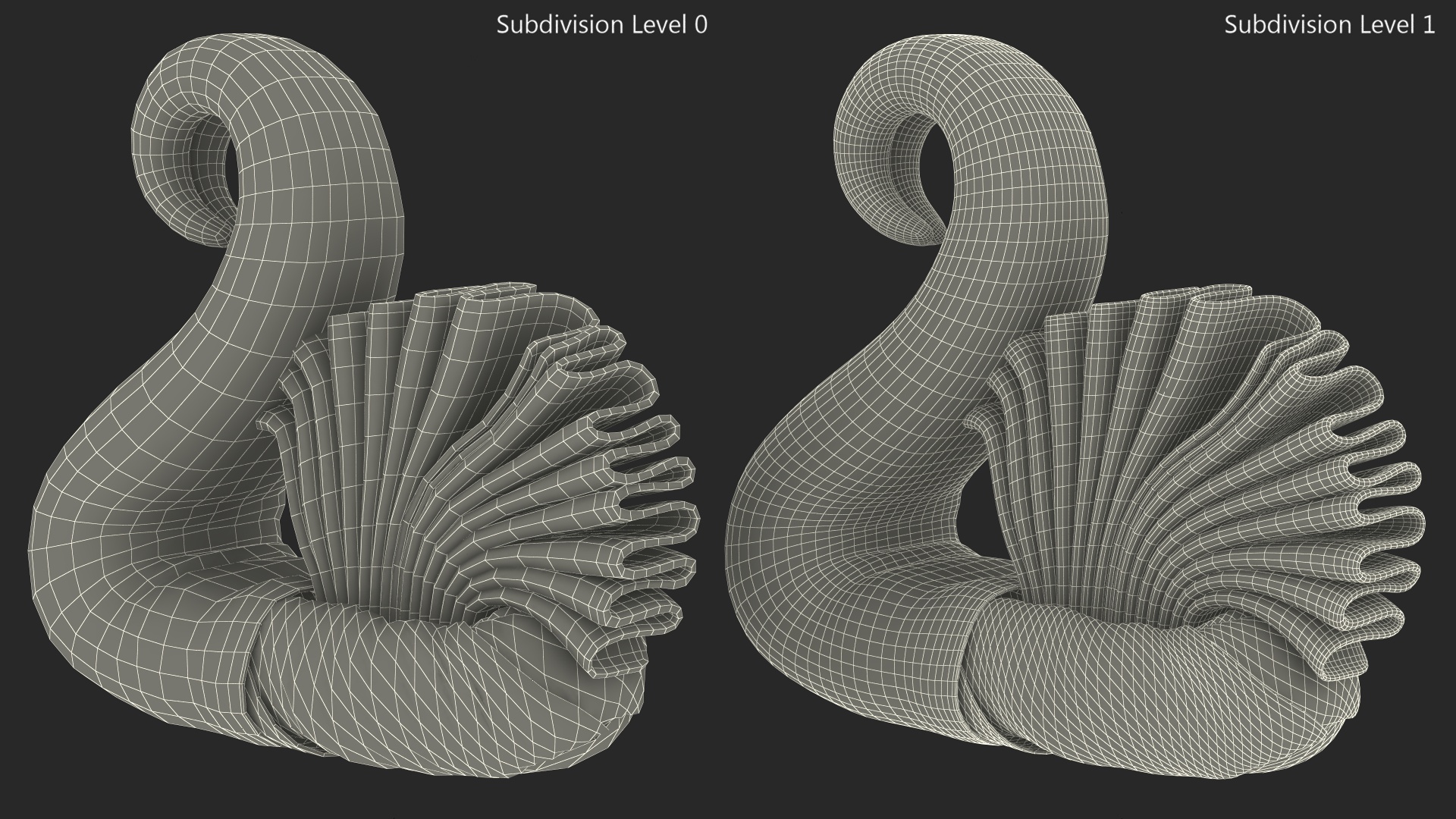 3D Art Towel Swan Blue Fur model