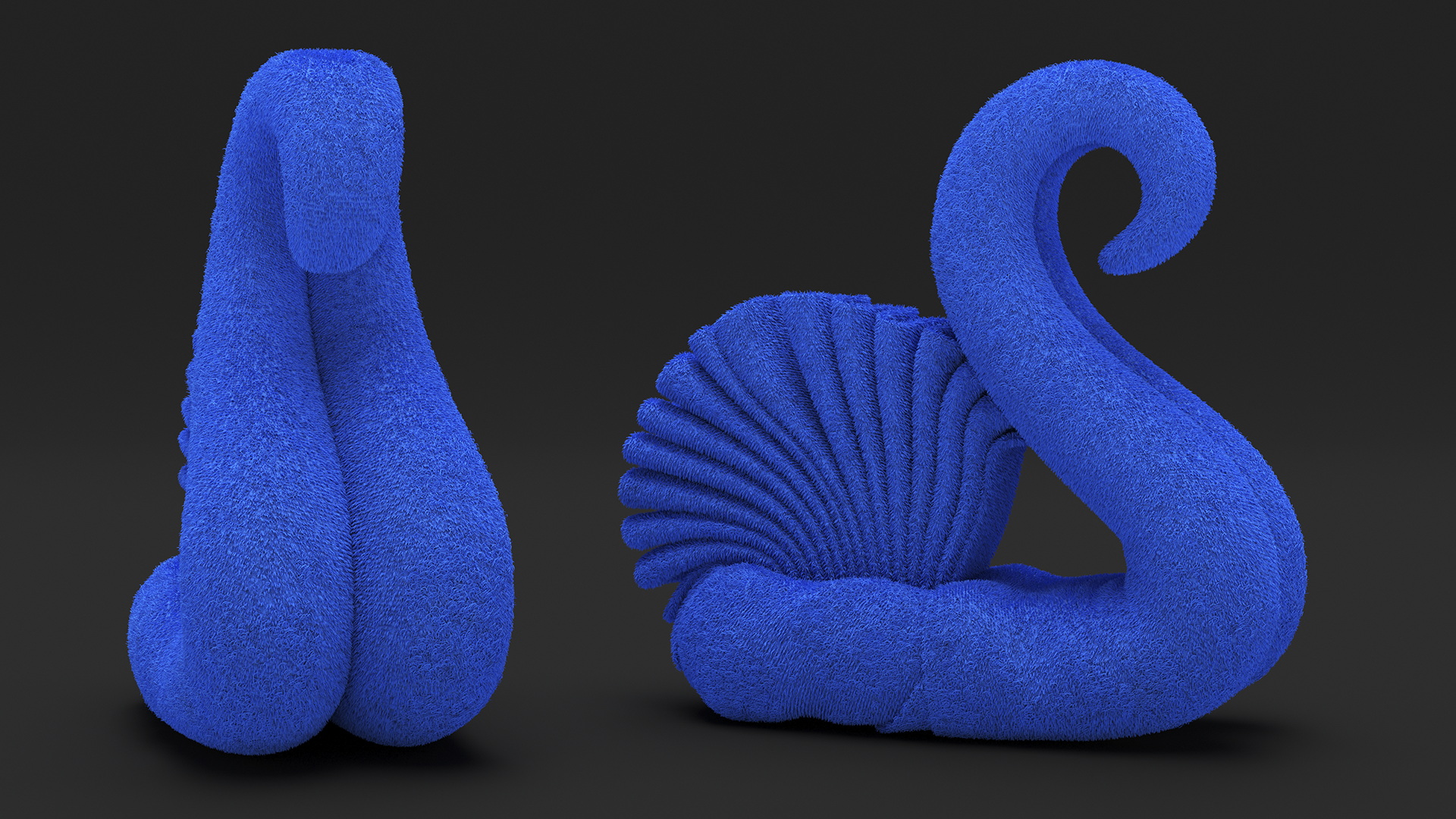 3D Art Towel Swan Blue Fur model