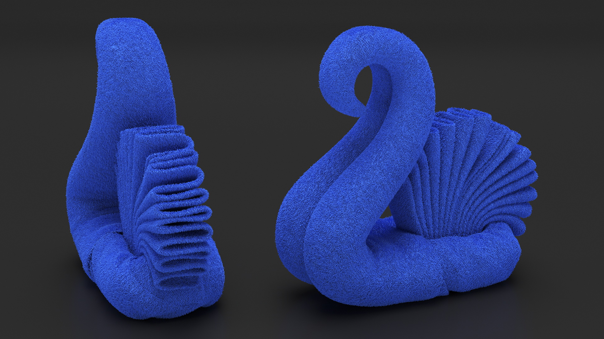 3D Art Towel Swan Blue Fur model